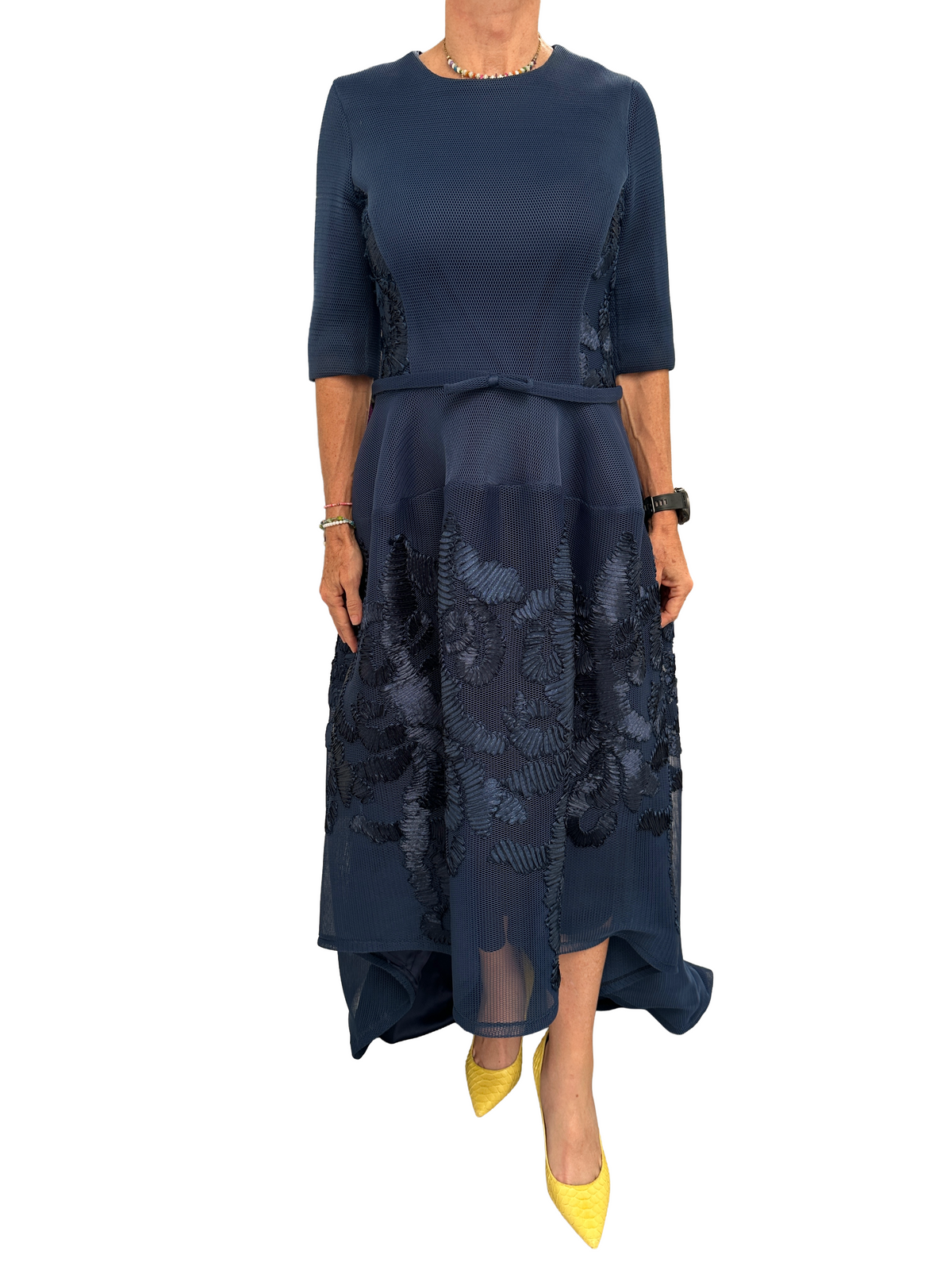 Made to measure navy blue dress - size 42