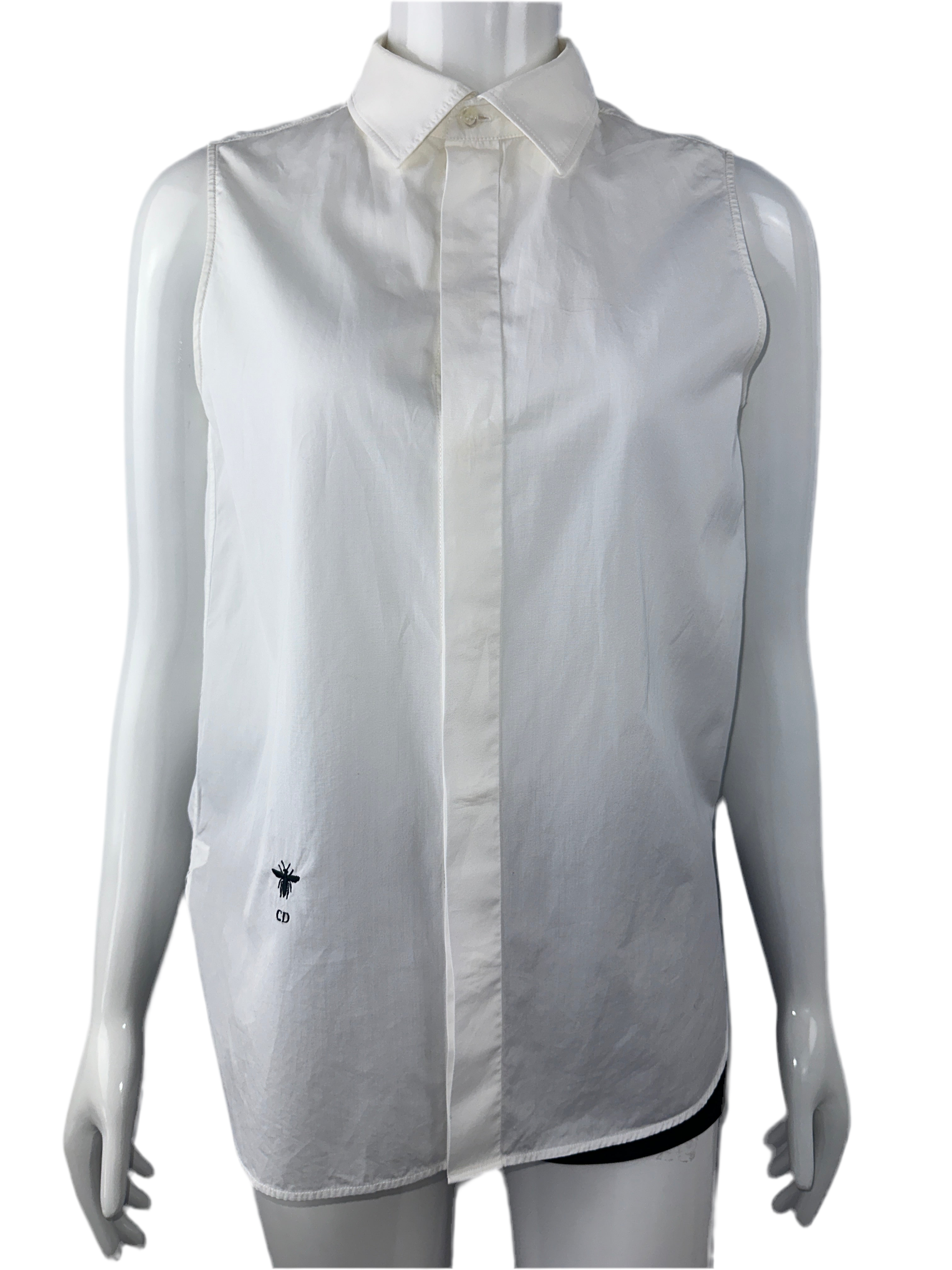 Dior white sleeveless shirt - size 36