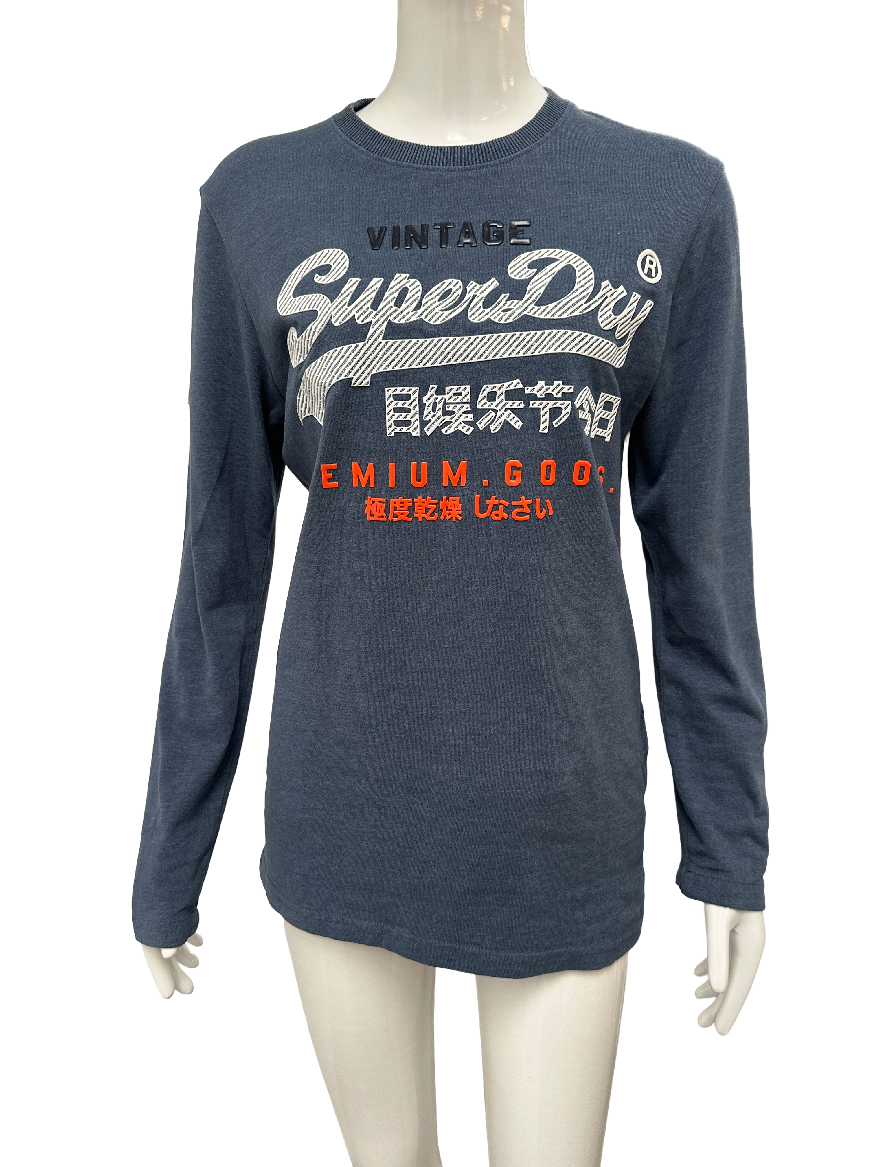 Superdry blue vintage logo long sleeve t-shirt - size S