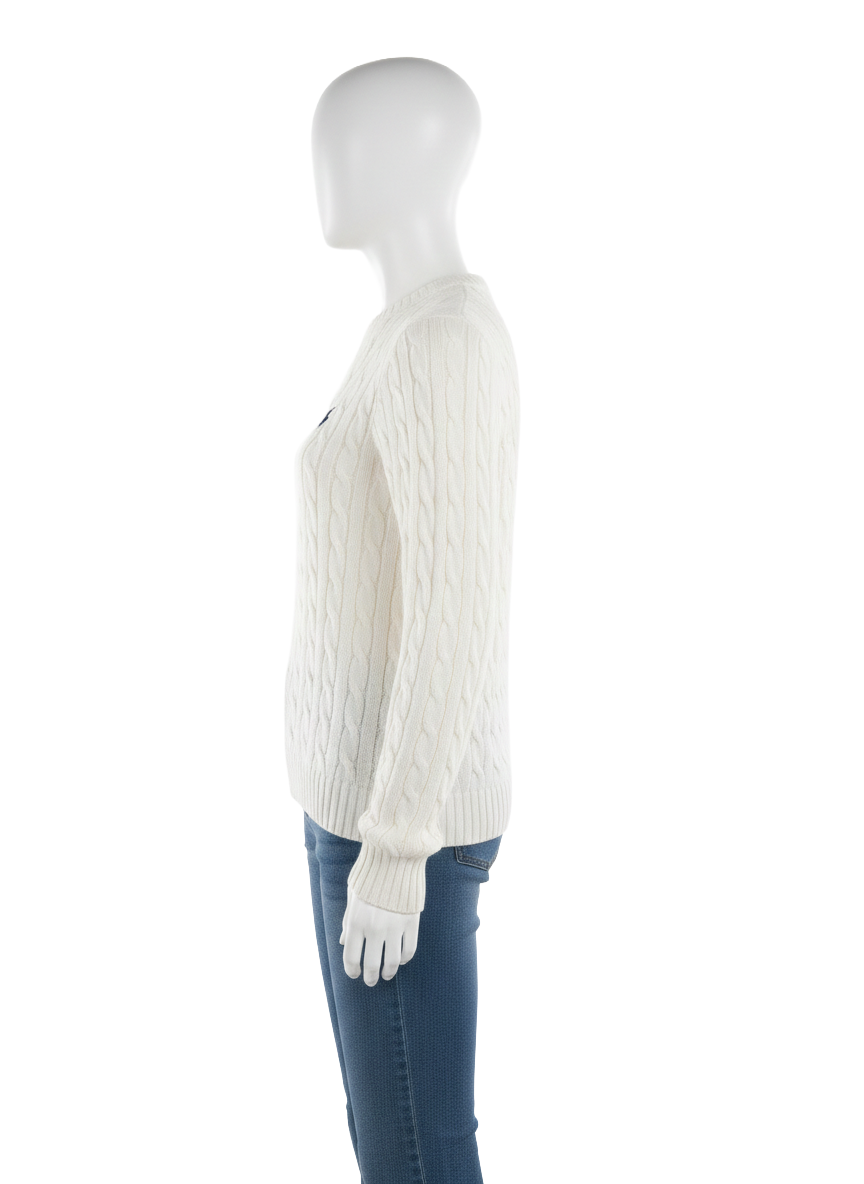 Ralph Lauren Sport cream cable knit sweater - size M