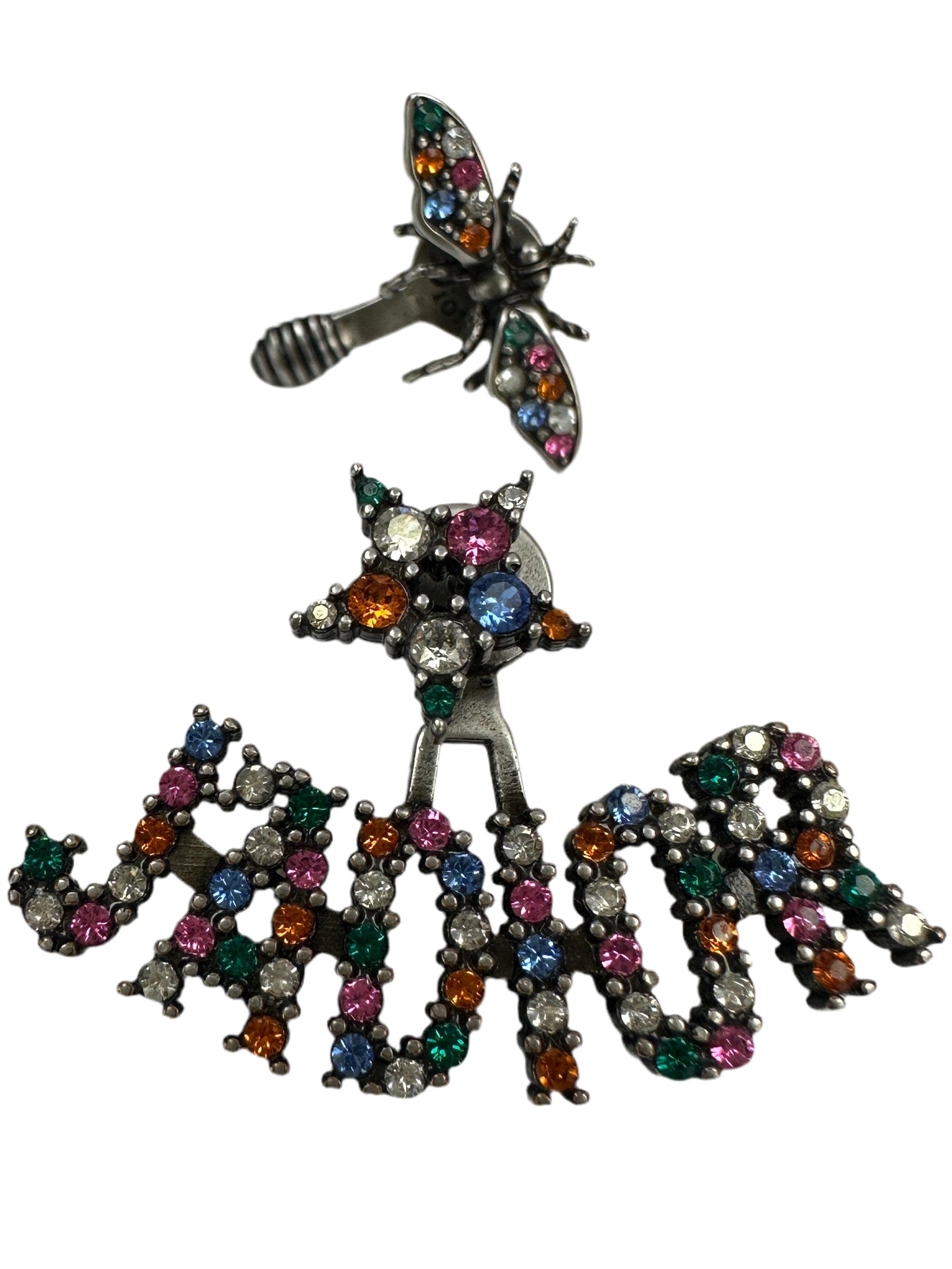 Palladium J'adior earrings in silver and multicolored stones