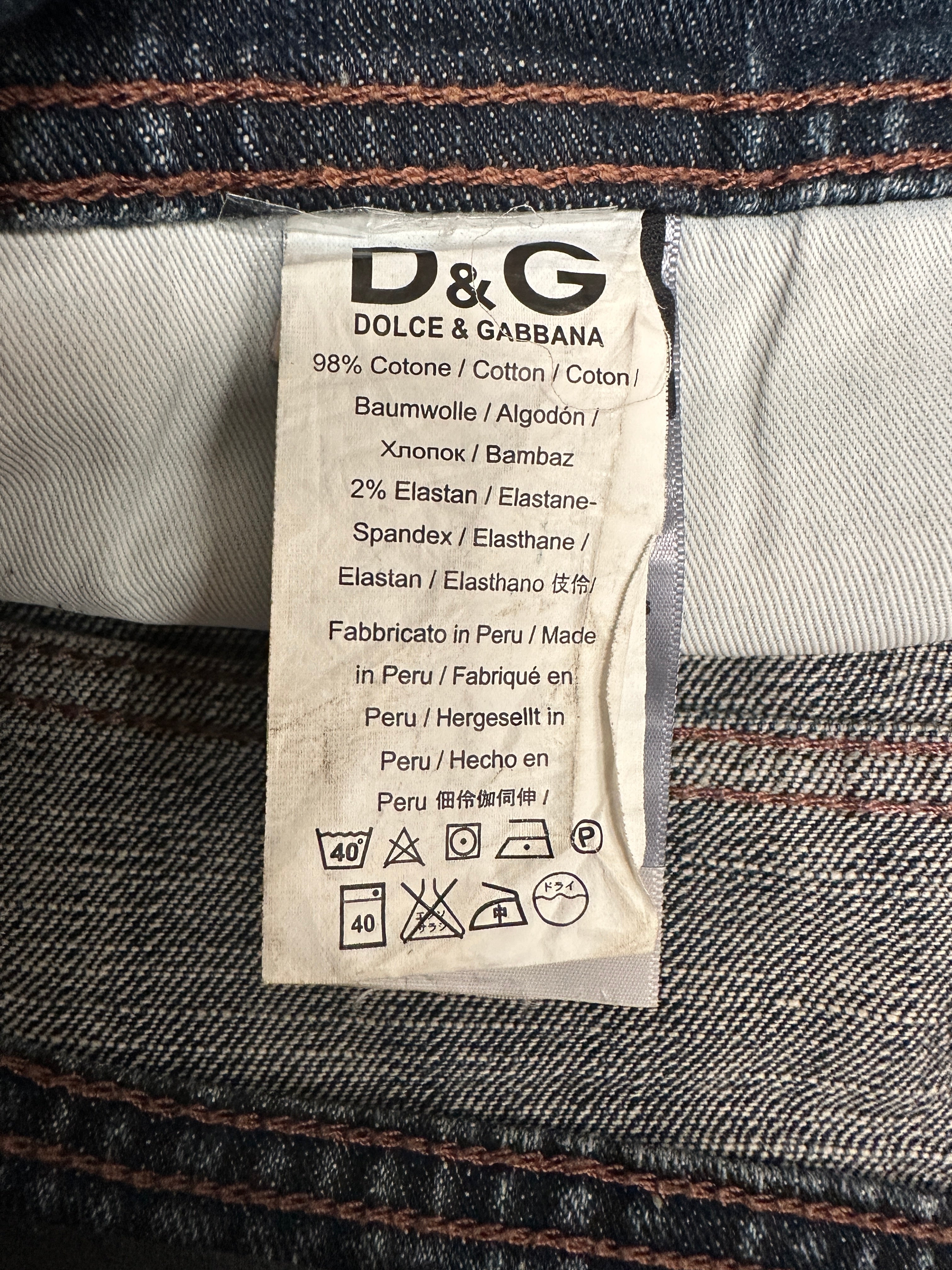 Dolce & Gabbana denim jeans with leather details - size 36