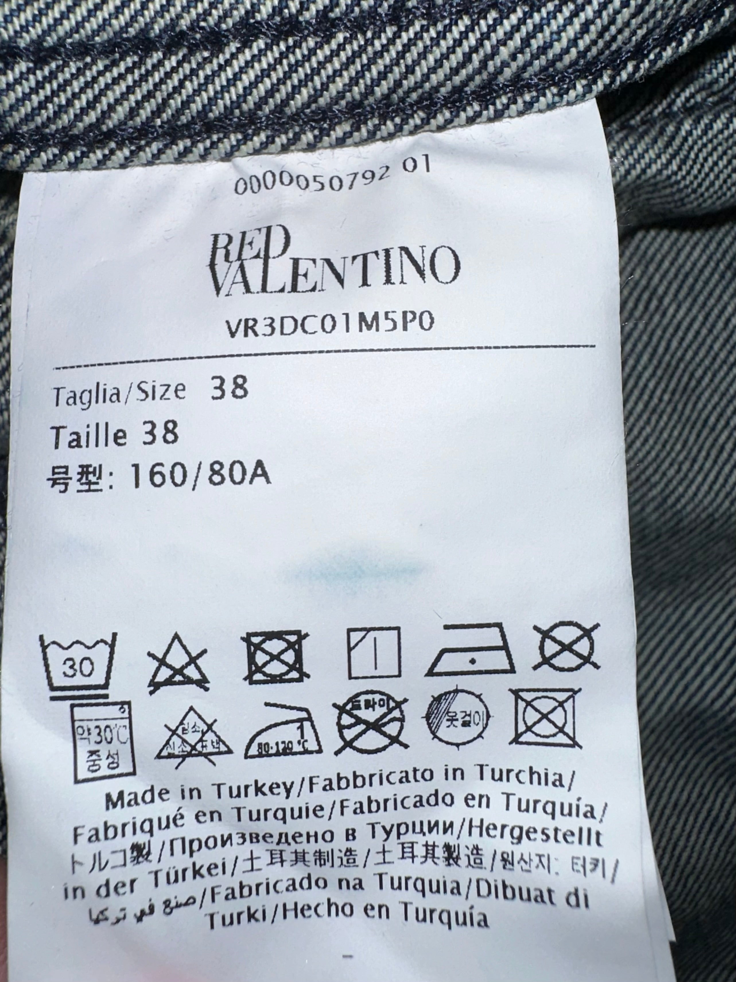 Red Valentino denim jacket with floral pattern - size 38