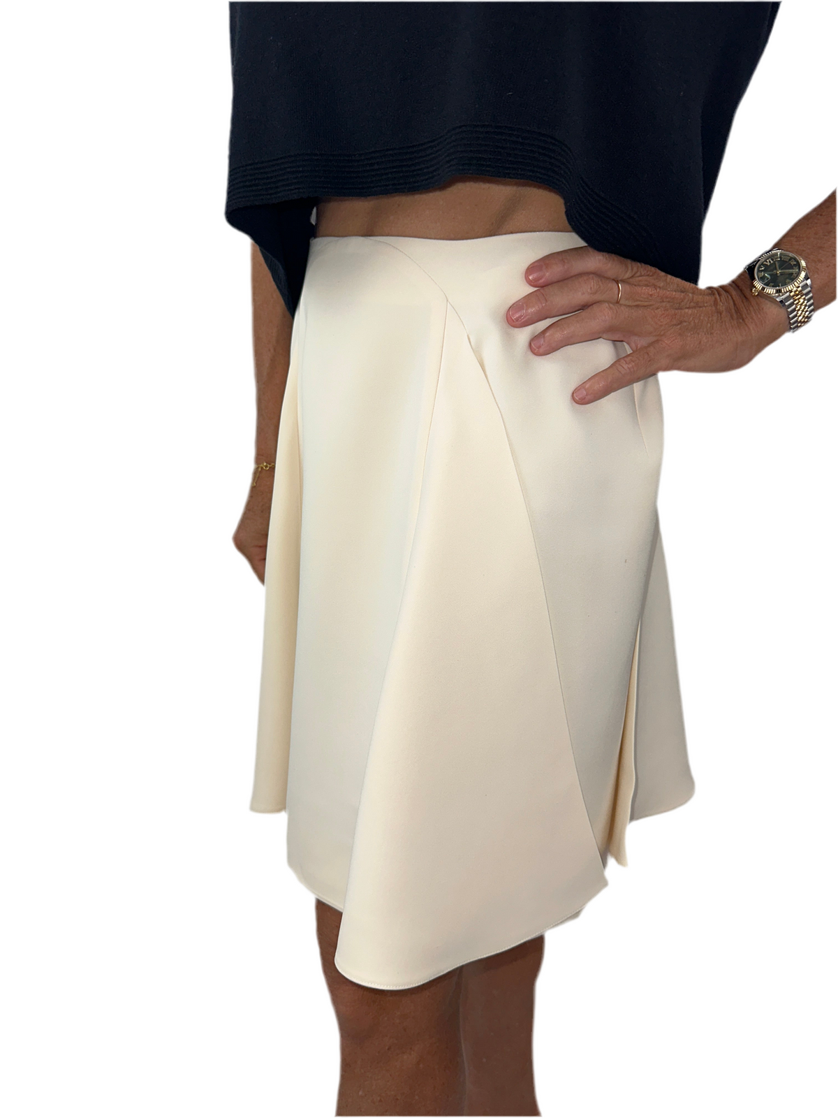 Dior eggshell skirt with ruffles - size 38