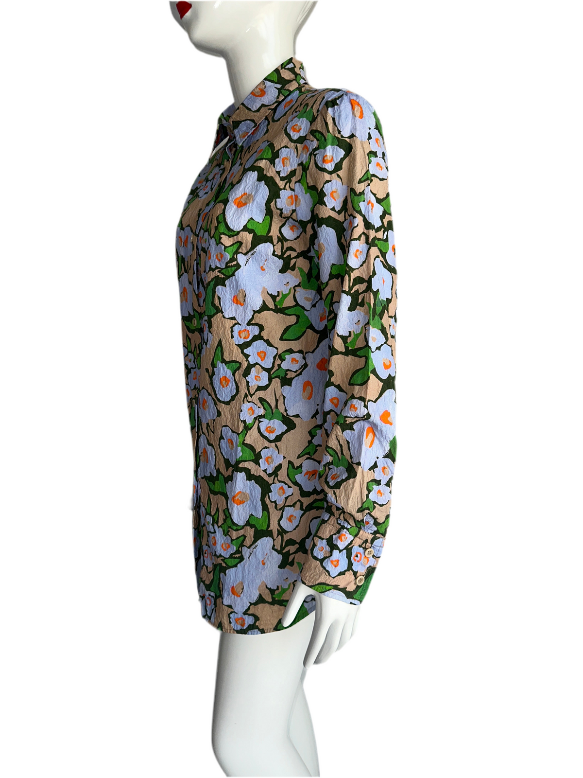 SportMax long cream floral shirt - size 36