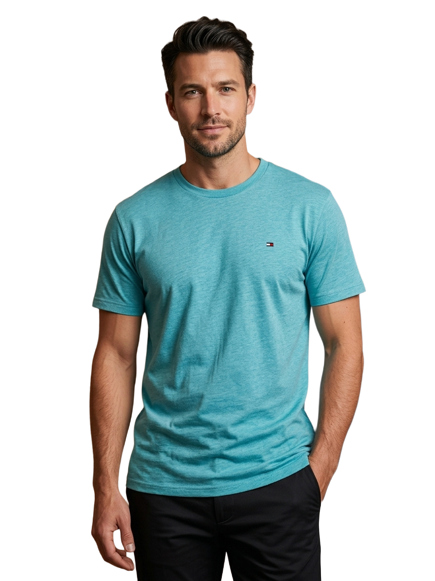 Tommy Hilfiger turquoise flag logo t-shirt - size XL