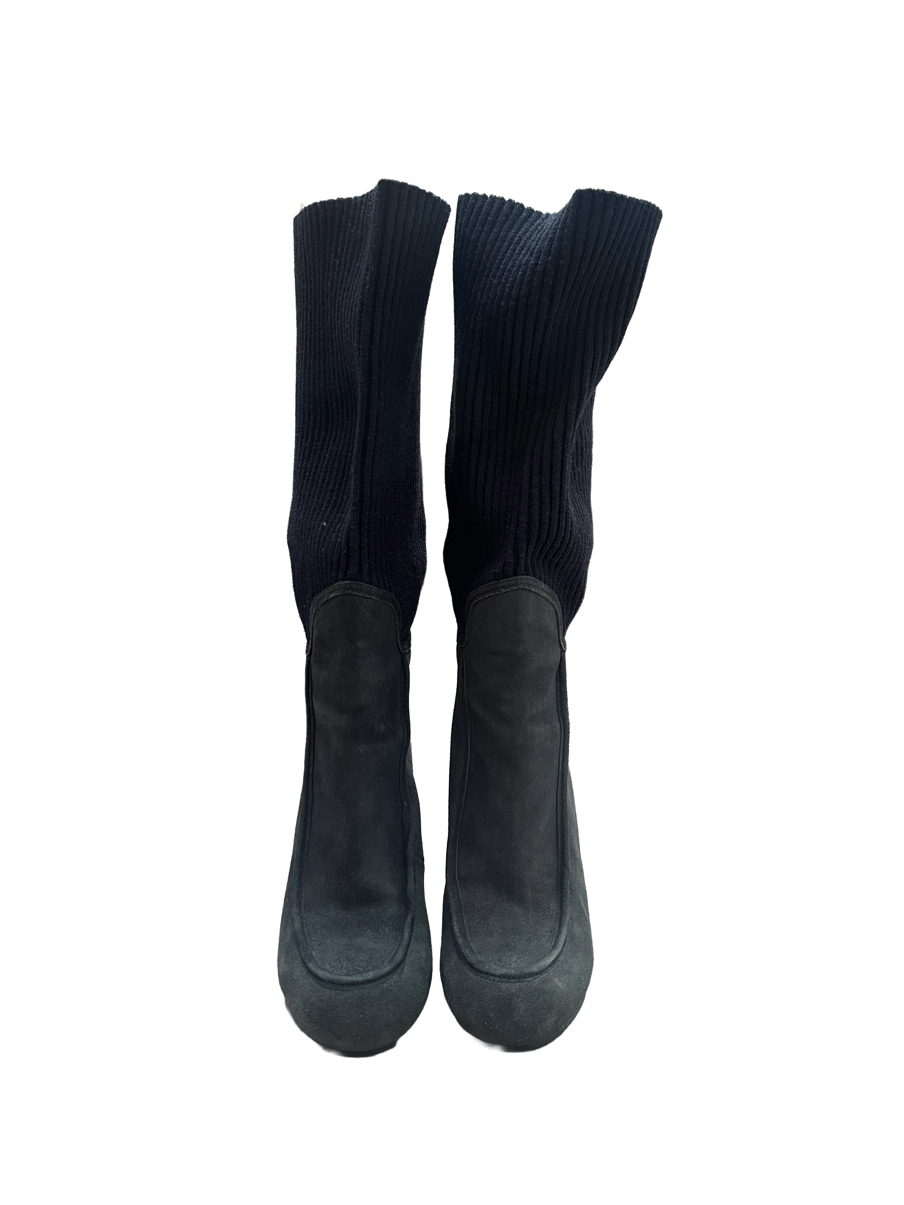 Hogan leather and wool boot - size 39