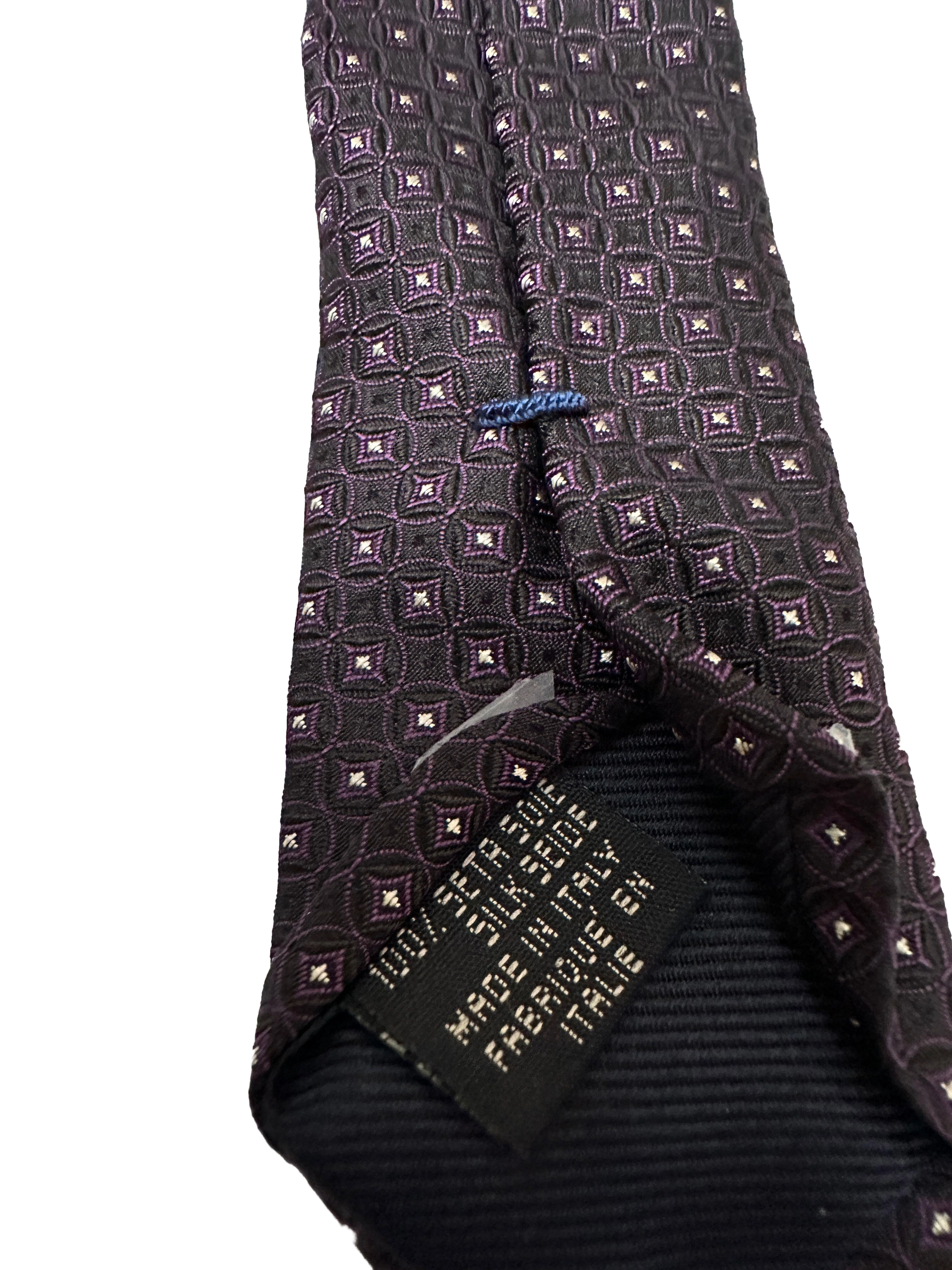 Canali silk tie (navy geometric pattern)