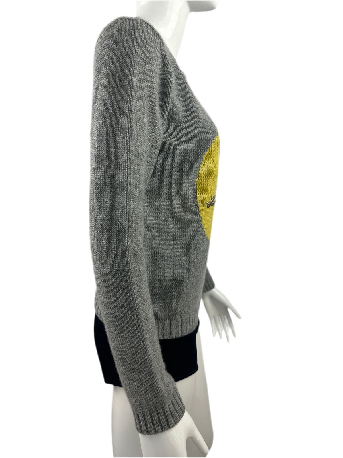 Dior grey sweater with yellow circle, star and bee - size 38