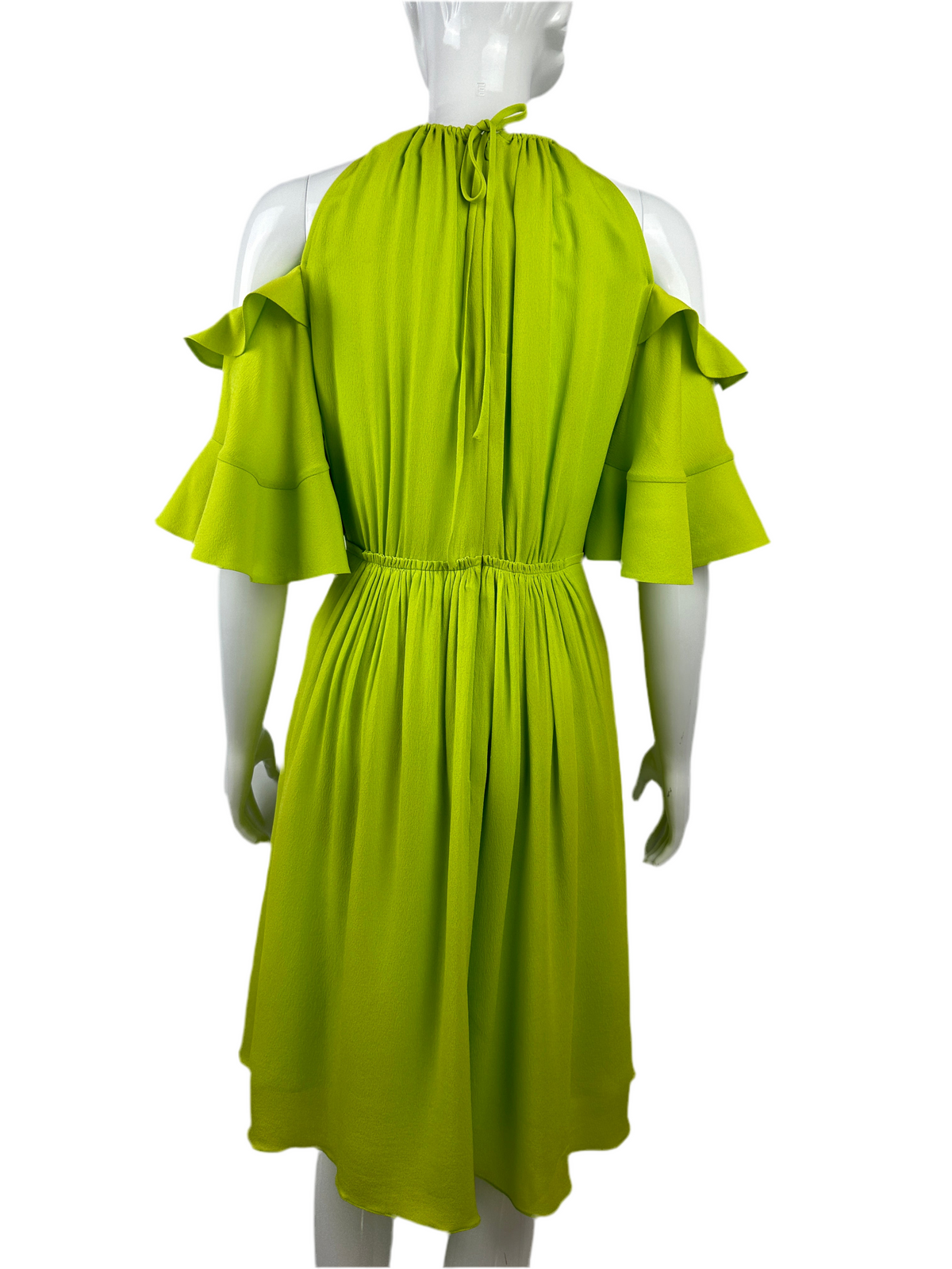 Louis Vuitton green cocktail dress with bare shoulder - size 34