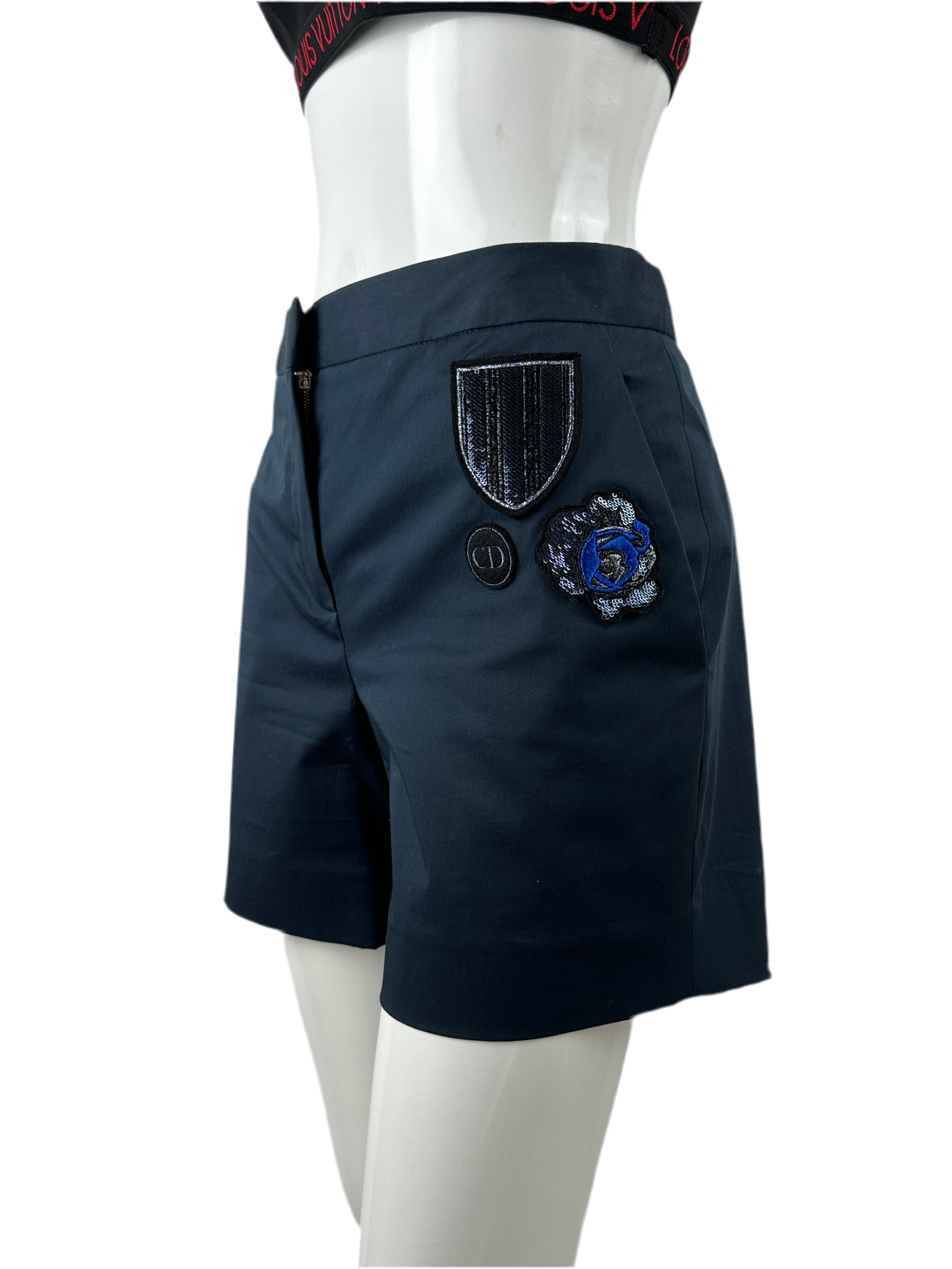 Christian Dior Navy blue shorts in cotton - size 38 FR resized to fit a 36
