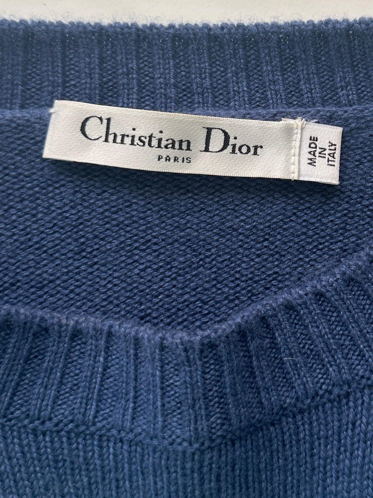 Dior blue sweater with dark blue hand design - size 36