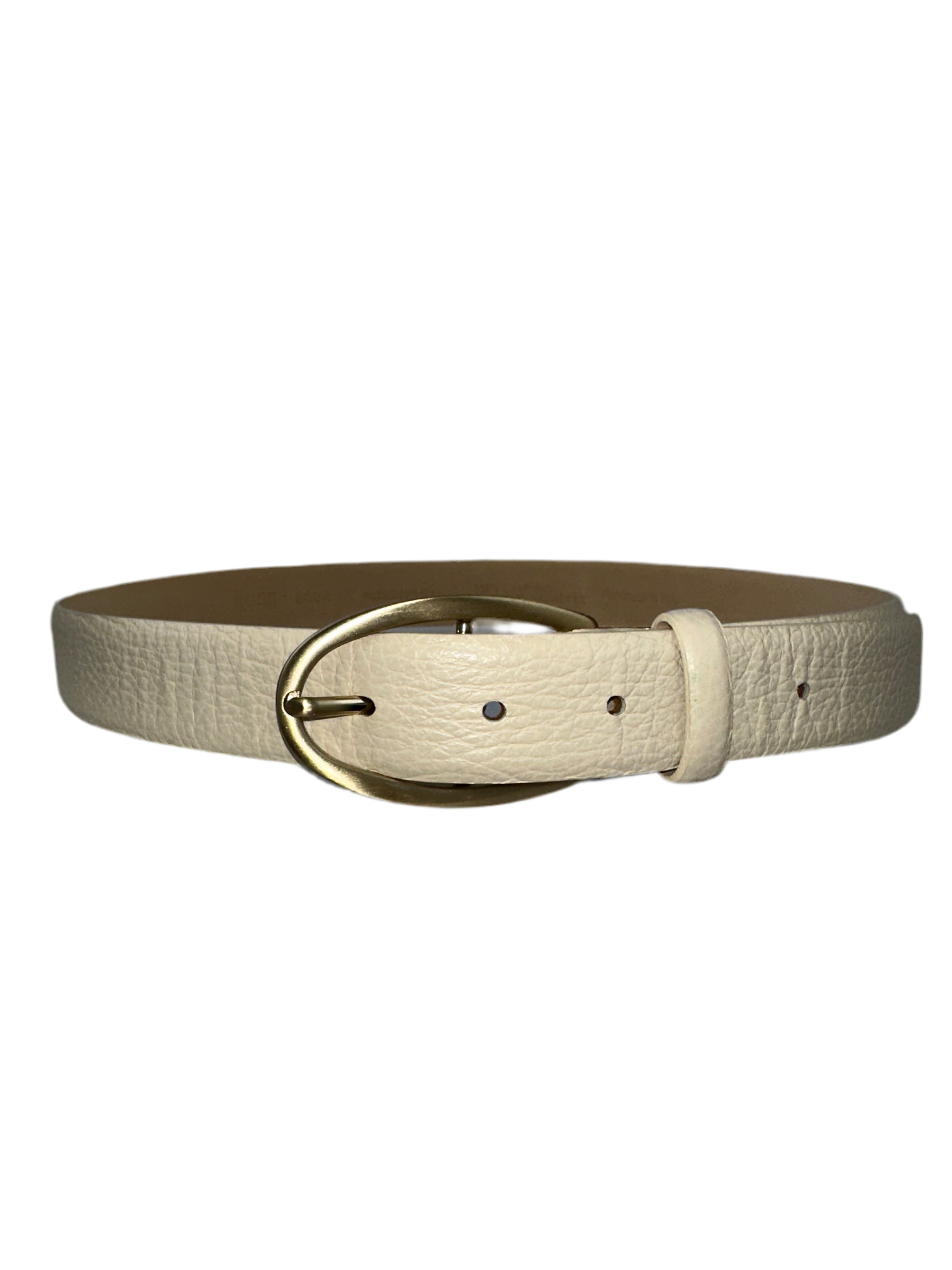 Hugo Boss cream belt with gold buckle
