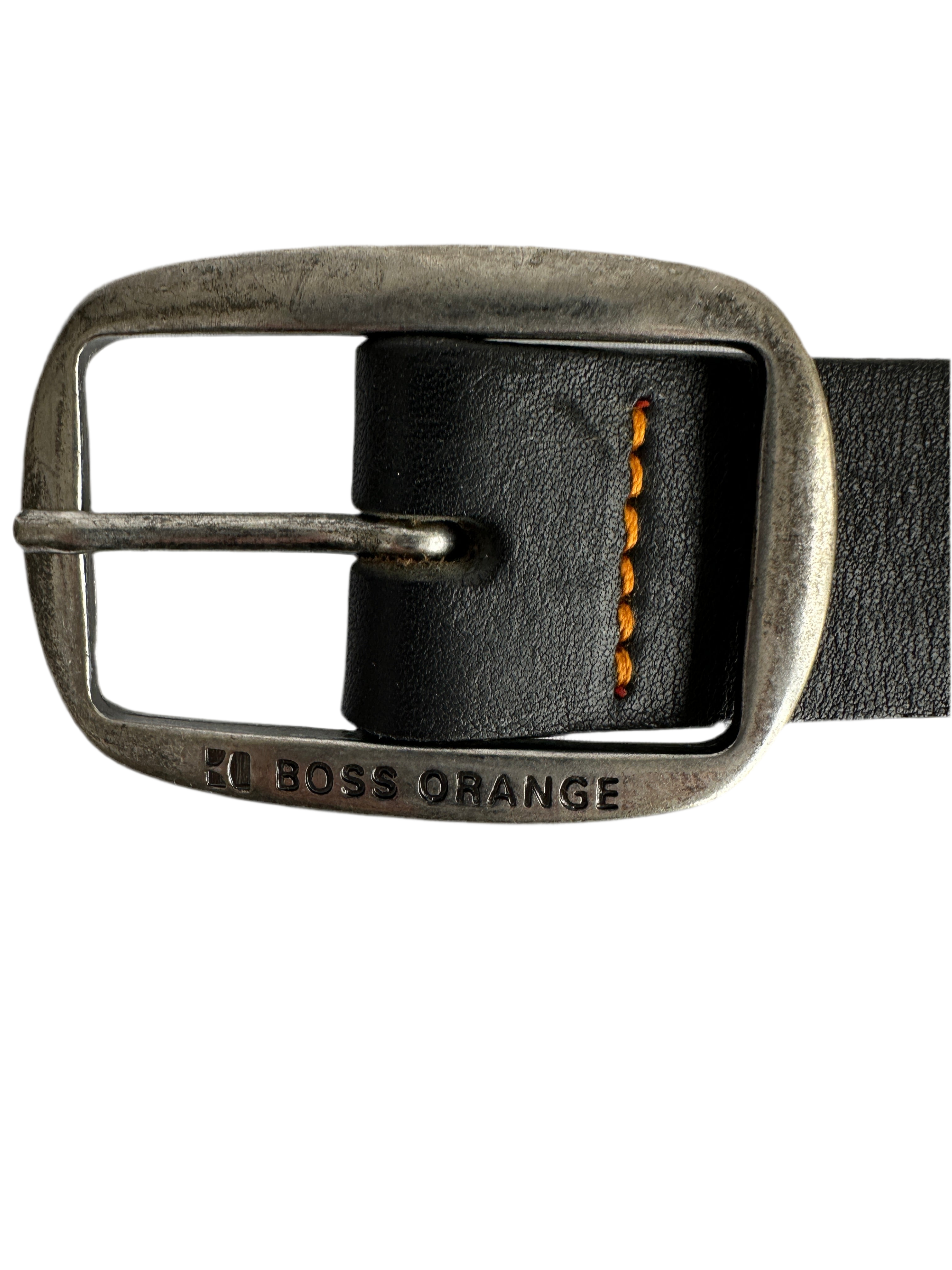 Boss Orange leather studded belt with circular rivet