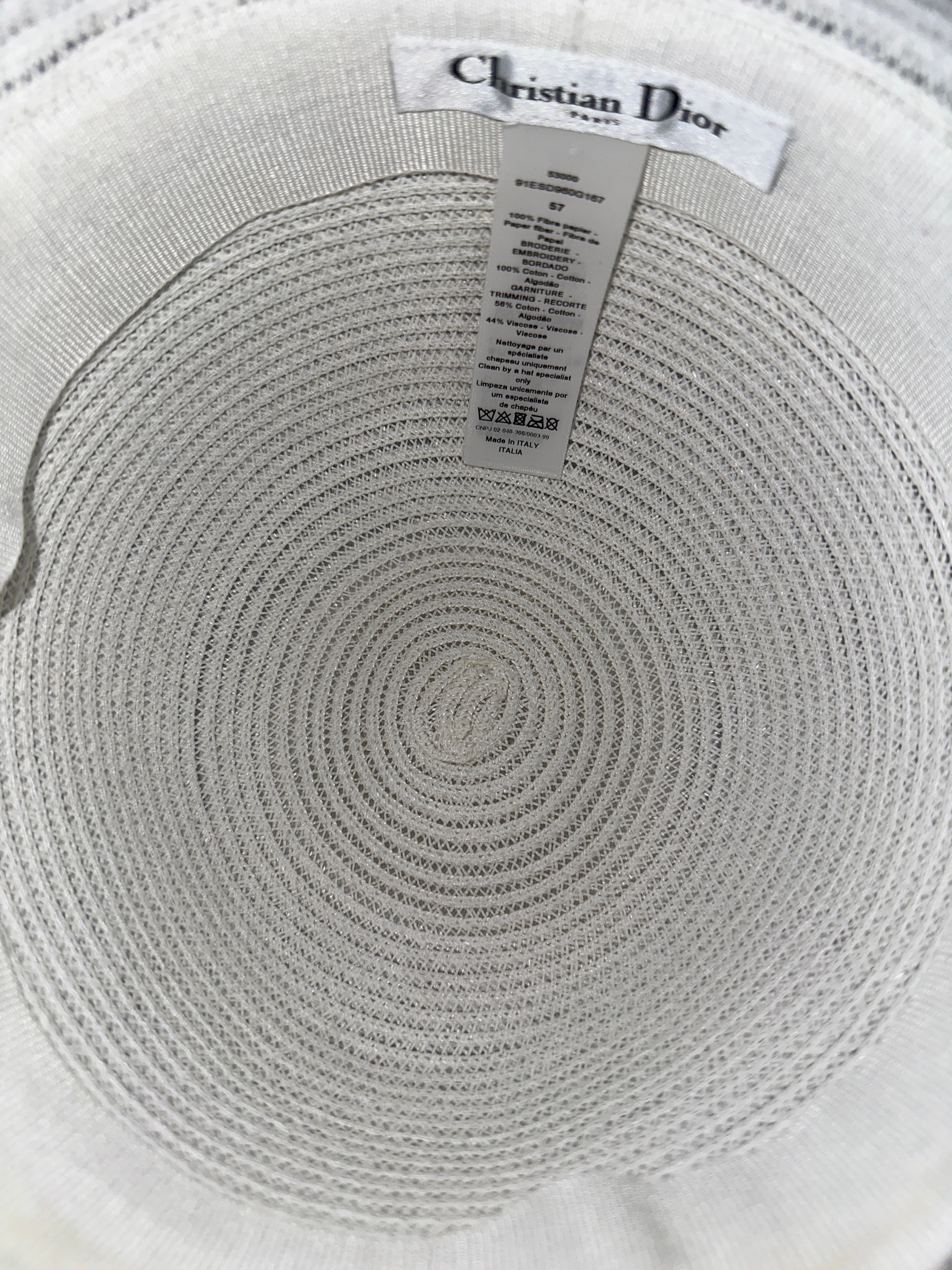 Dior mexican embroidery straw hat - size 57