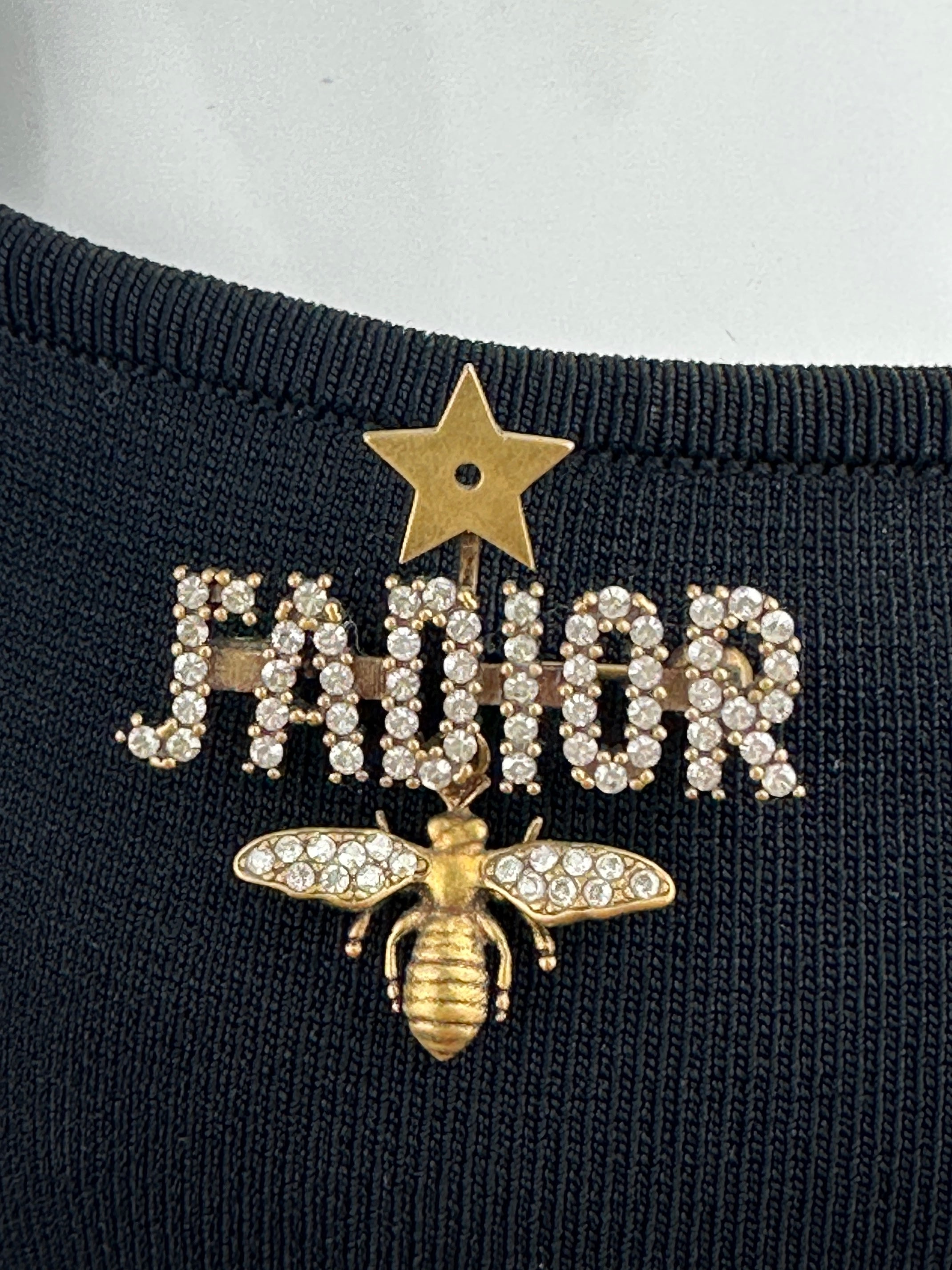 Dior brooch gold J'ADIOR logo bee rhinestone