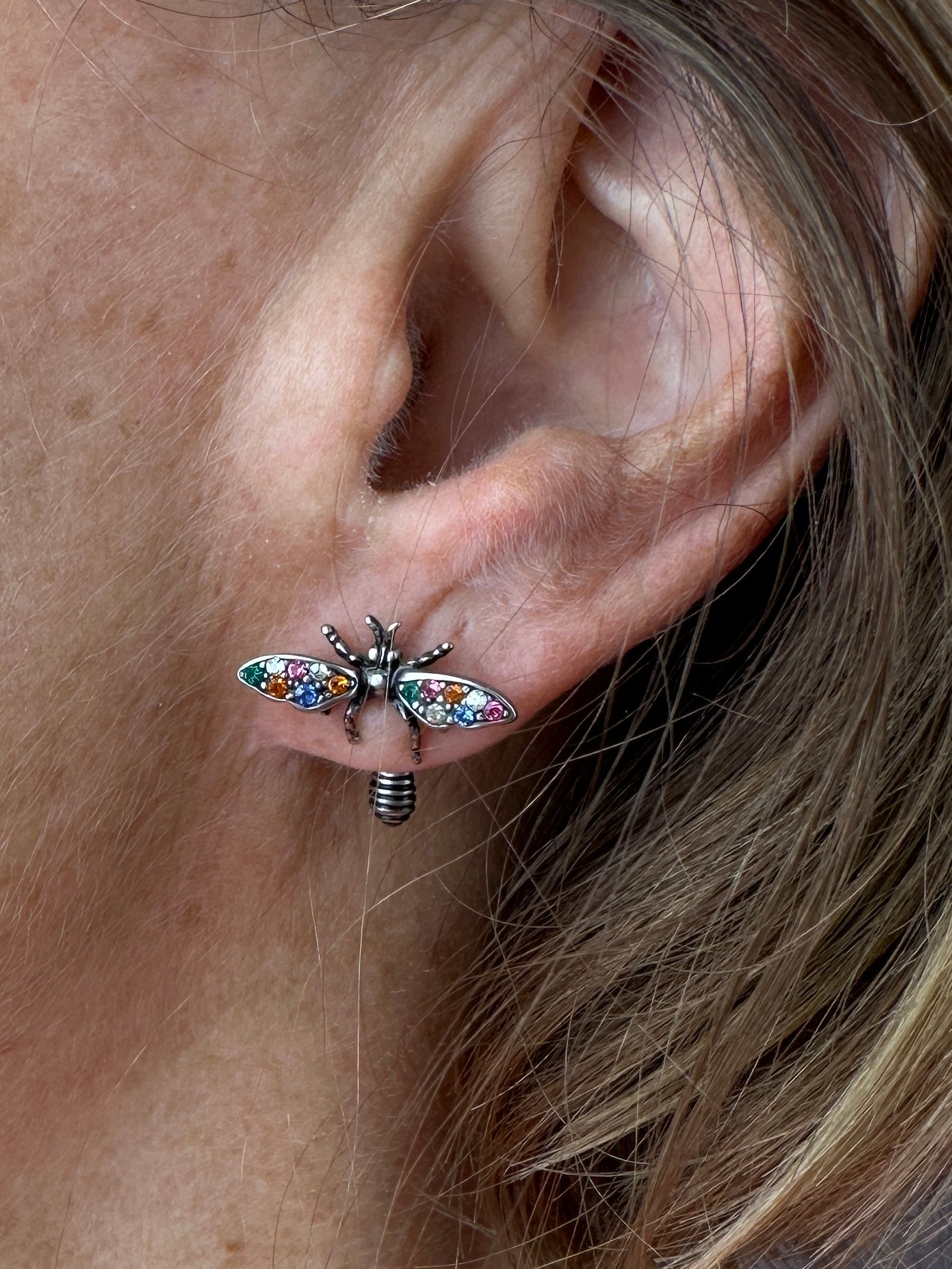 Palladium J'adior earrings in silver and multicolored stones