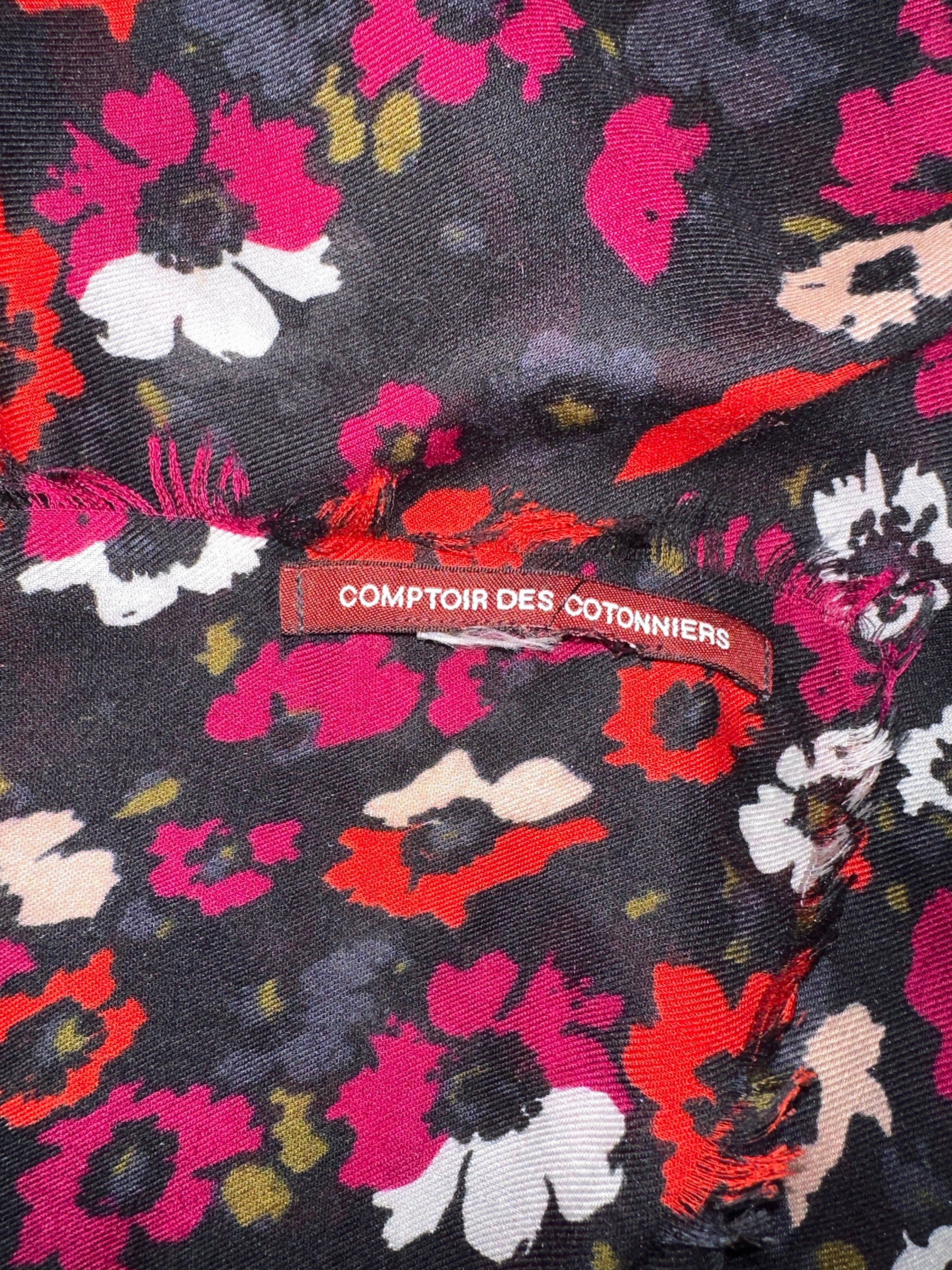 Comptoir des cotonniers scarf red flower pink