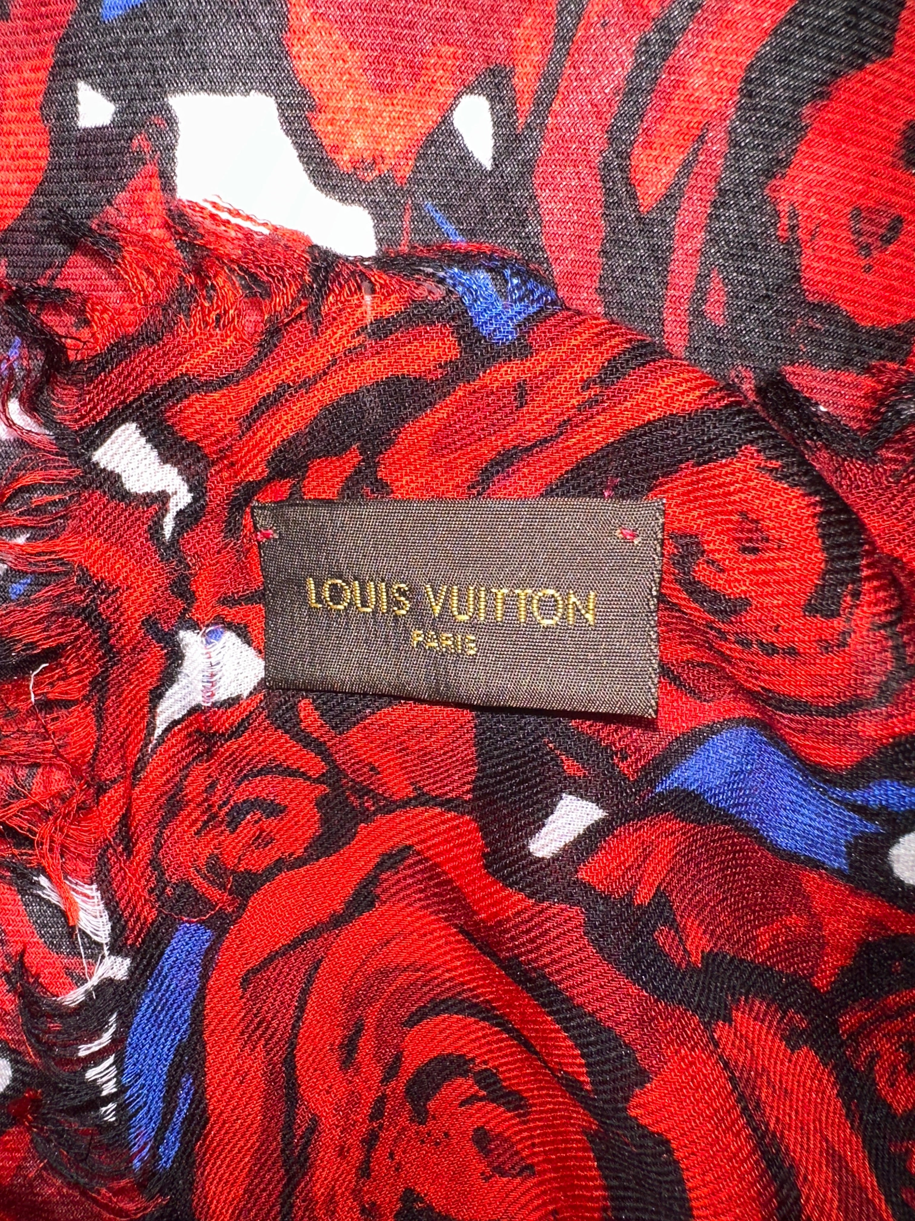 Louis Vuitton Stephen Sprouse 'Rock N' Roses' scarf