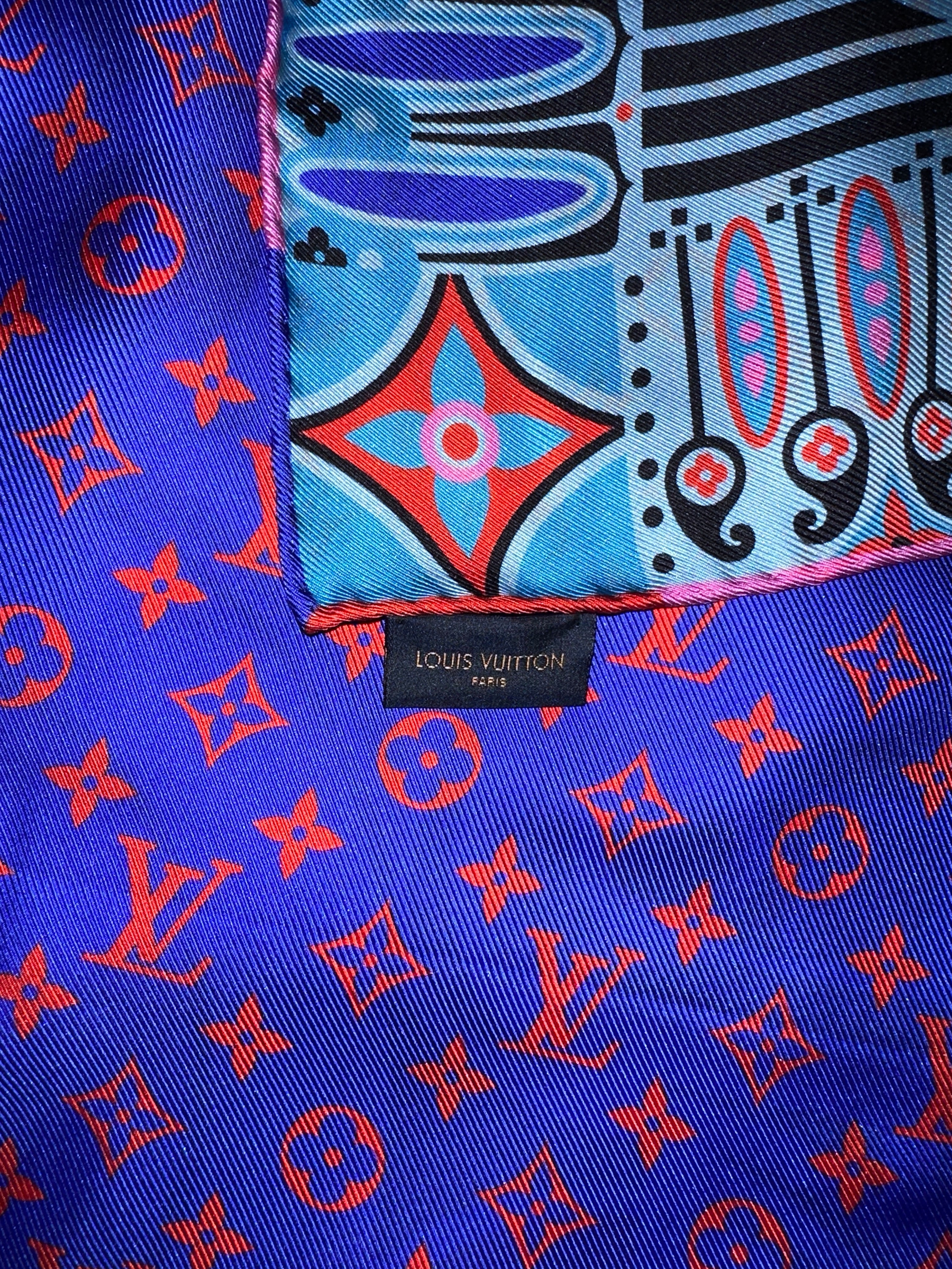 Louis Vuitton blue square (red monogram interior)