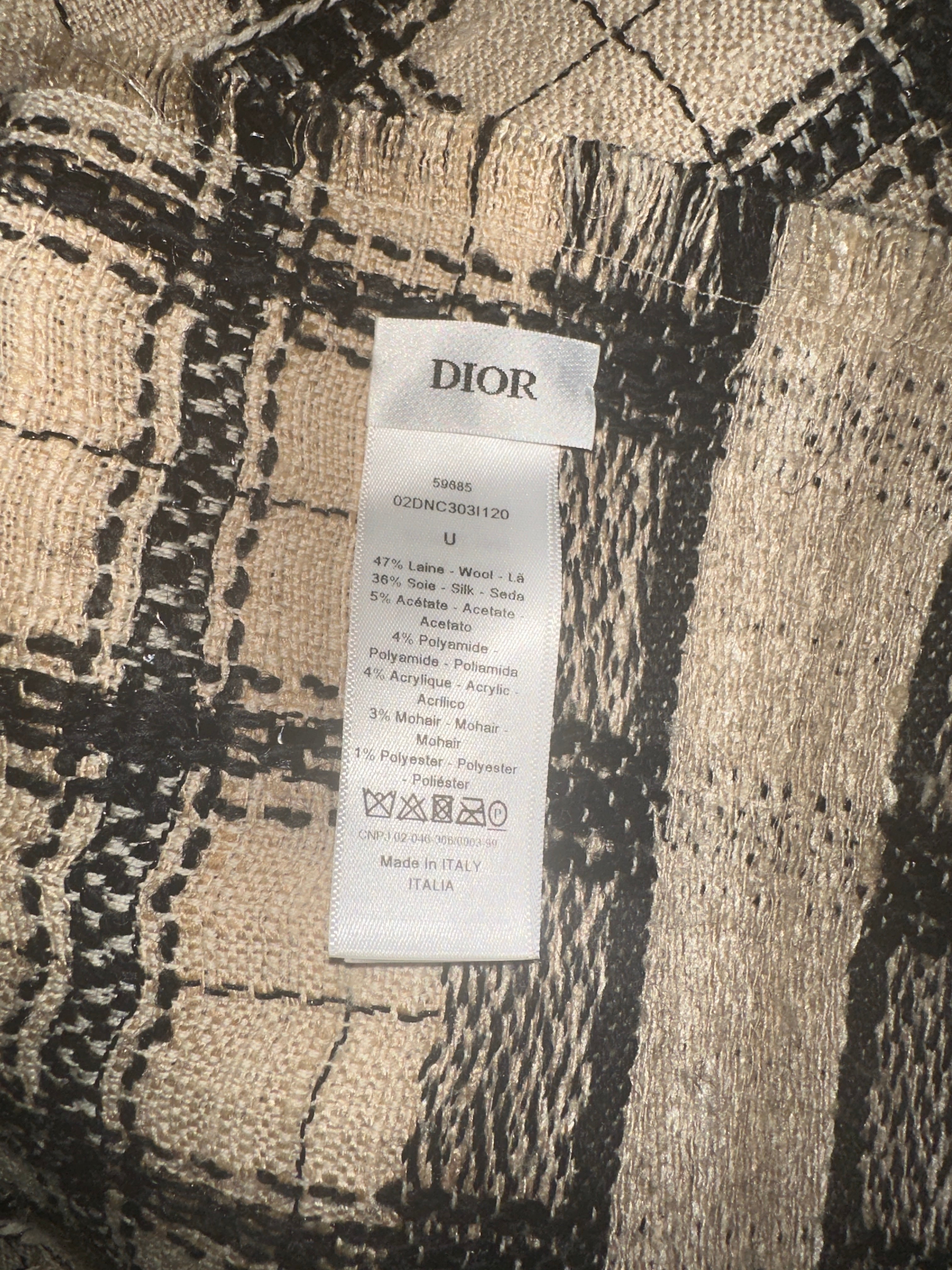 Dior black wool-blend stole