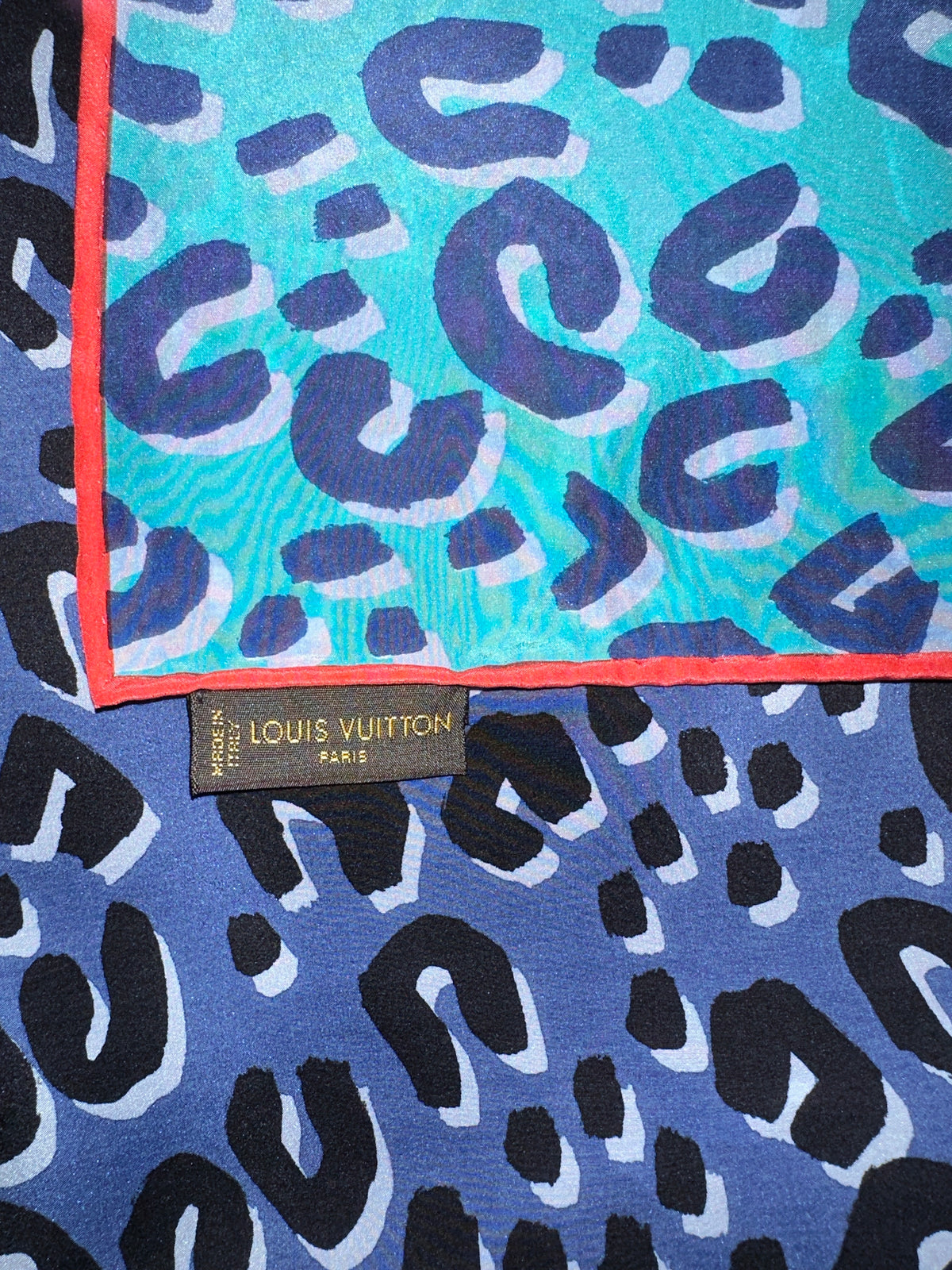 Louis Vuitton silk Stephen Sprouse monogram leopard shawl