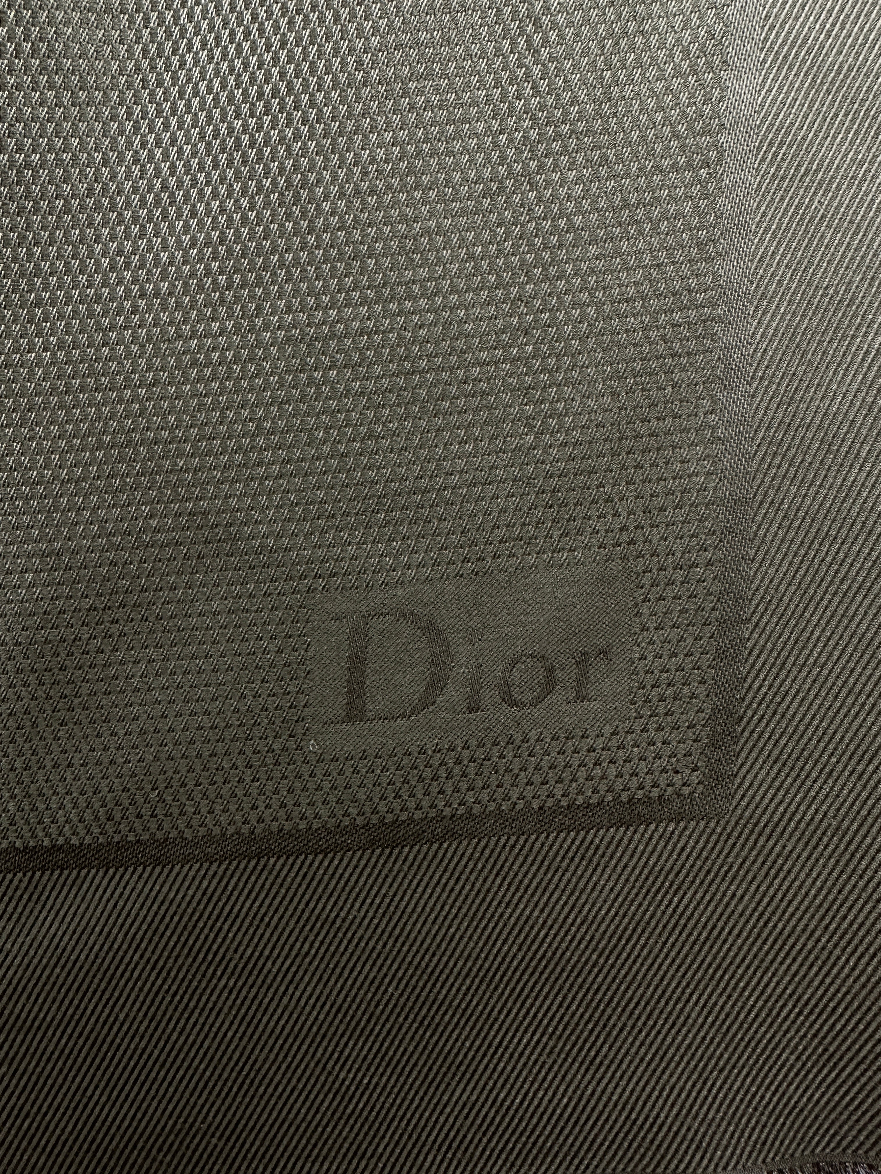 Dior shawl muffler canage silk wool women's kaki