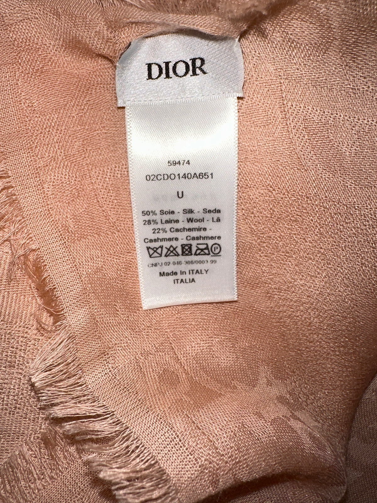 Dior pink oblique shawl