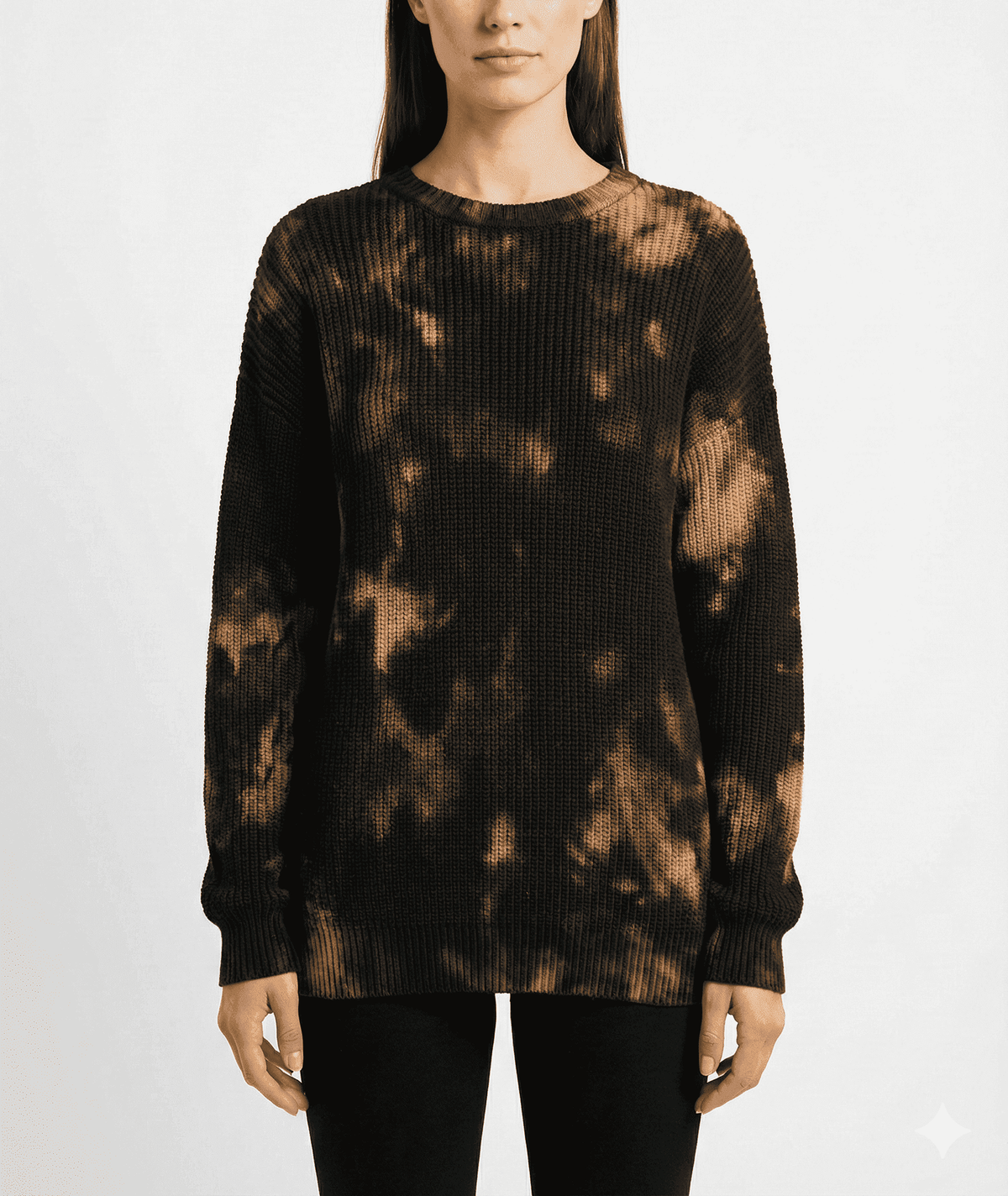 Black Tie-Dye Classic Knit Sweater - size M