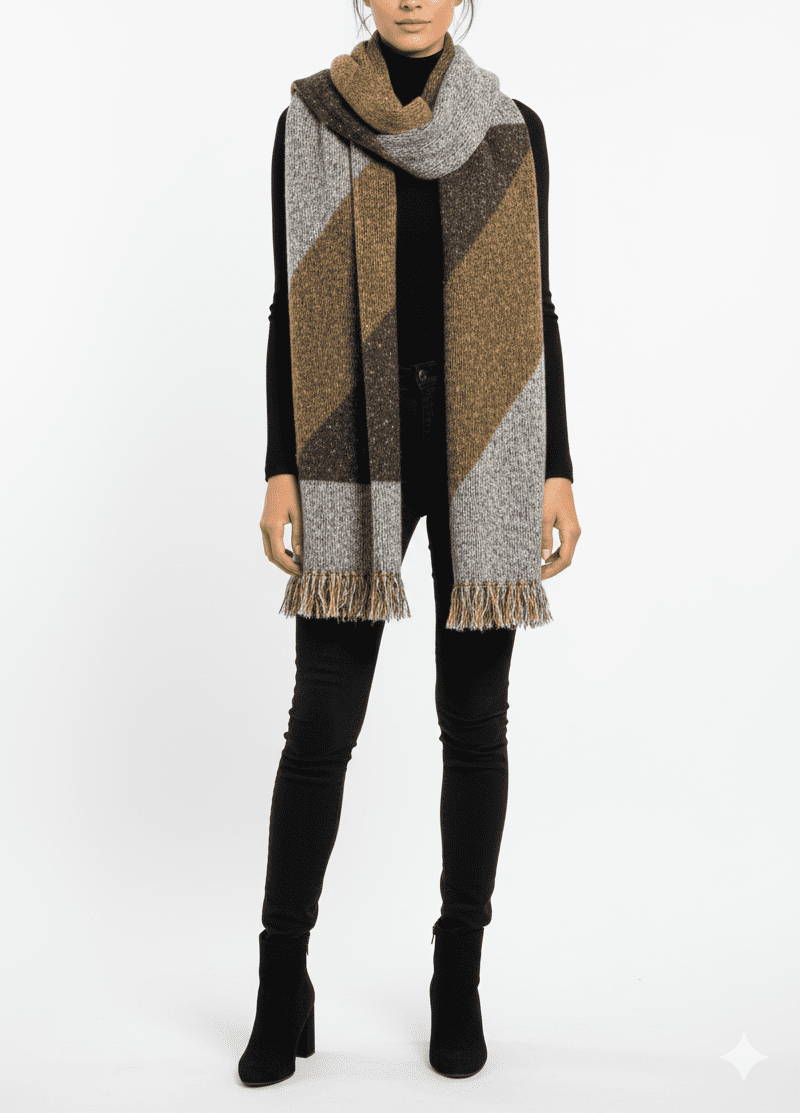 Brown and Silver Muffler