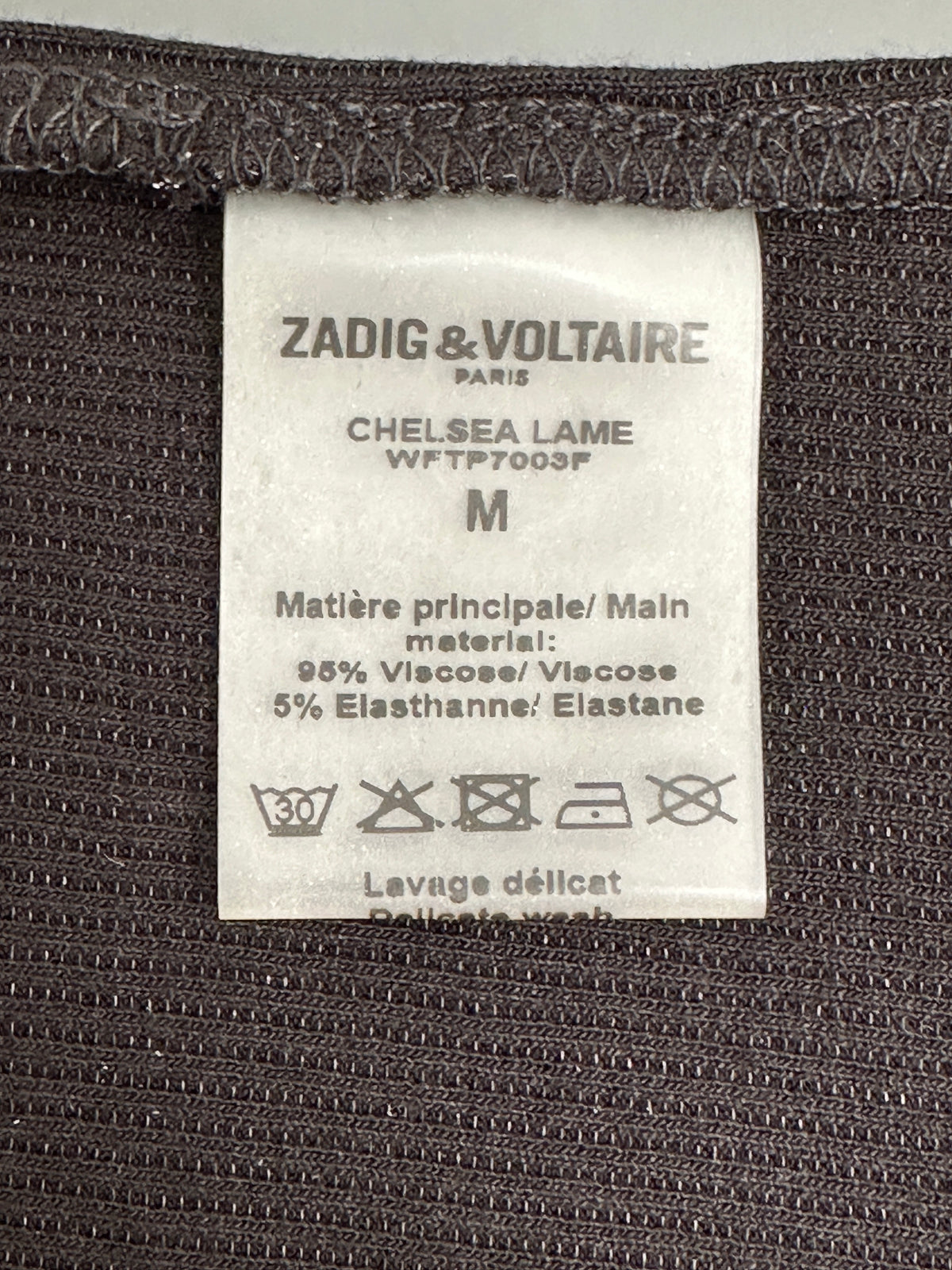Zadig & Voltaire black shinny tank top - size 38