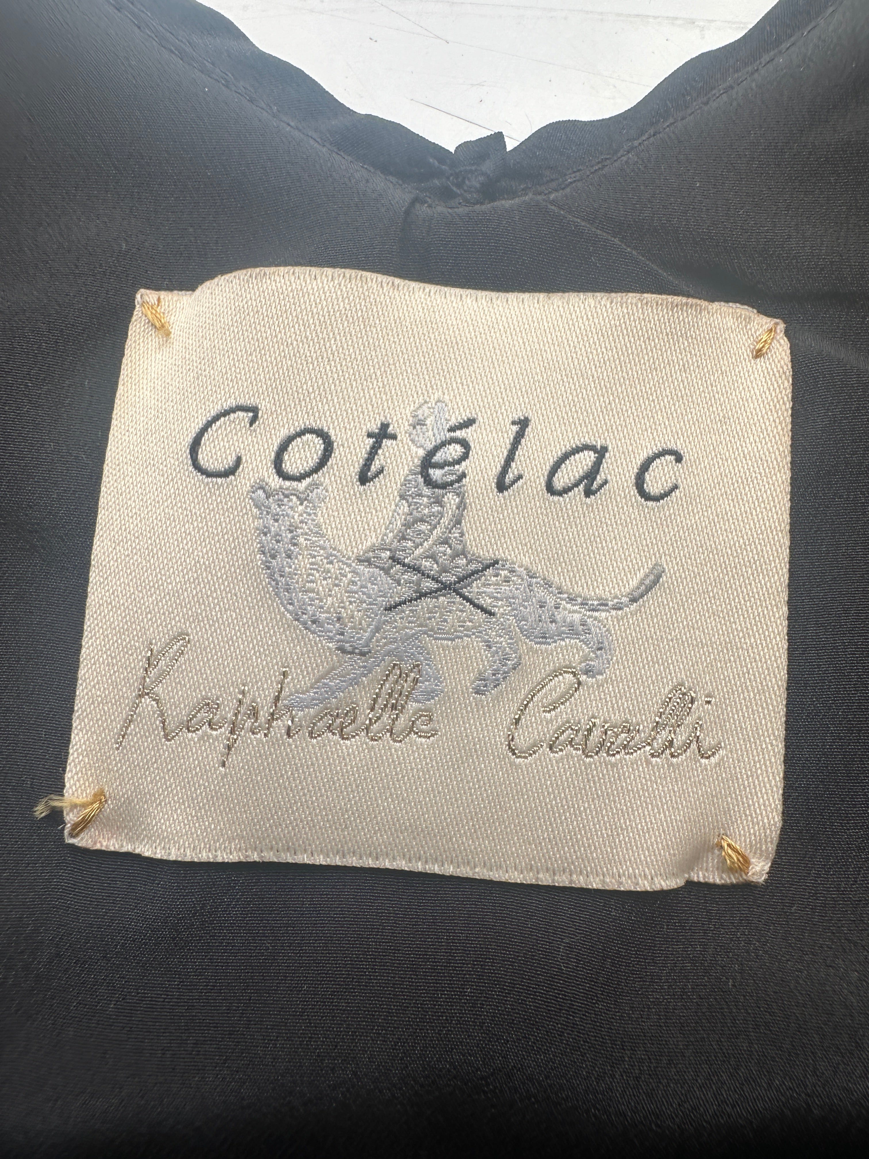 Cotélac black sleeveless V-neck top with sequins on front - size 34