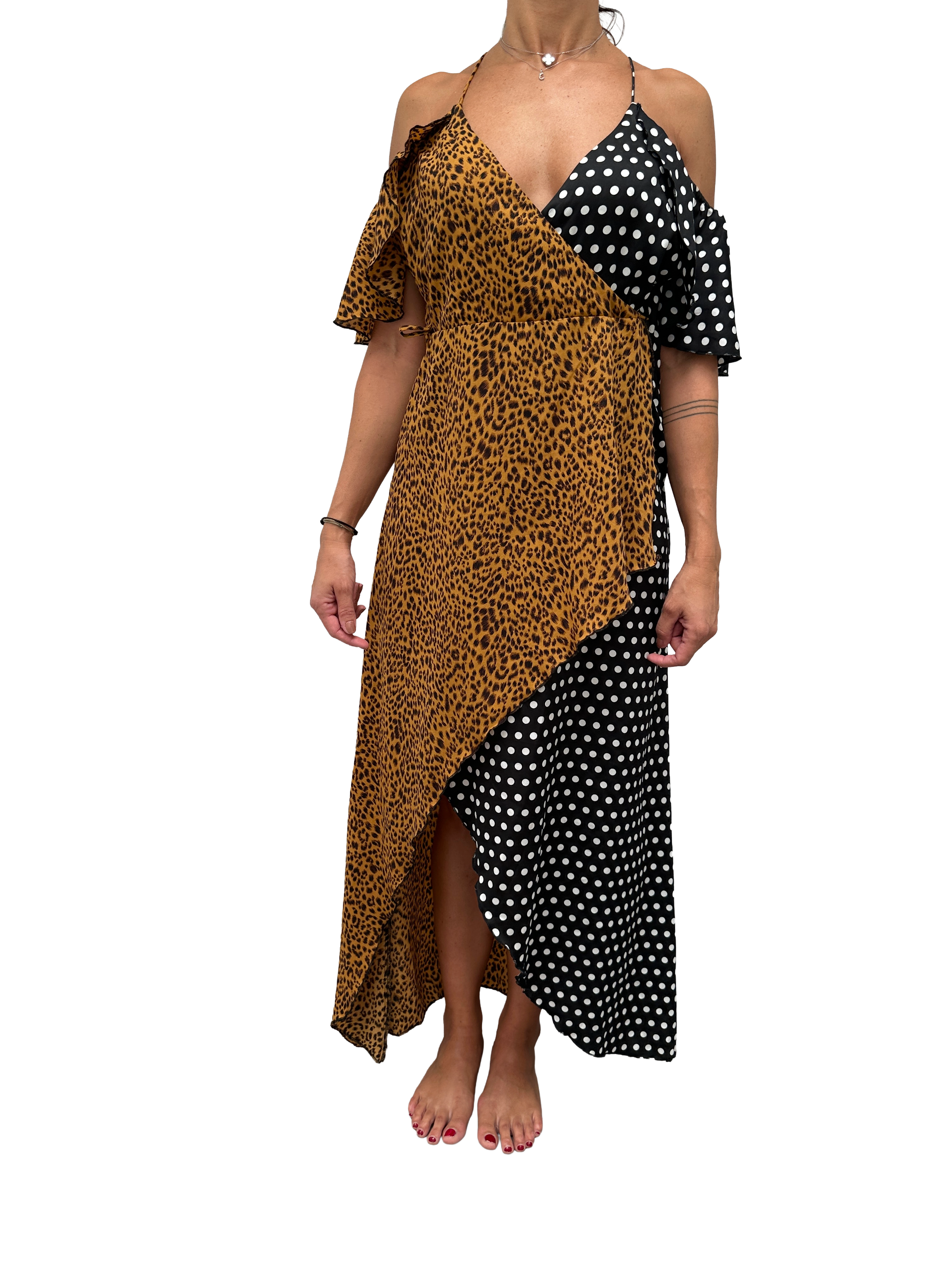 U leopard and polka-dot dress - size 36