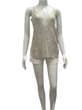 Zadig & Voltaire cream tank top with pattern and lace - size 38