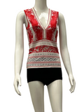 Roberto Cavalli coral jacquard top - size 38