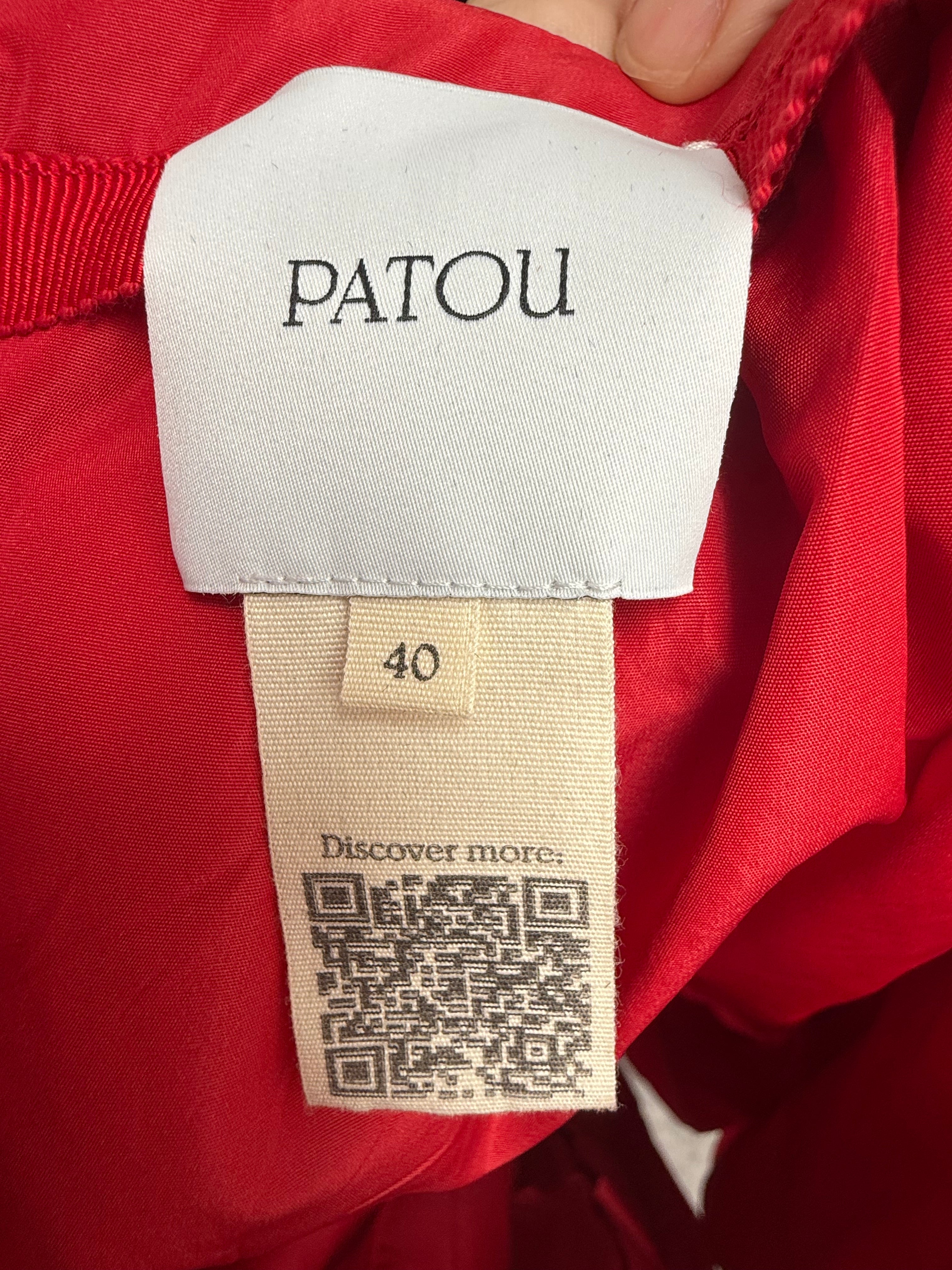 Patou voluminous tiered red skirt - size 40