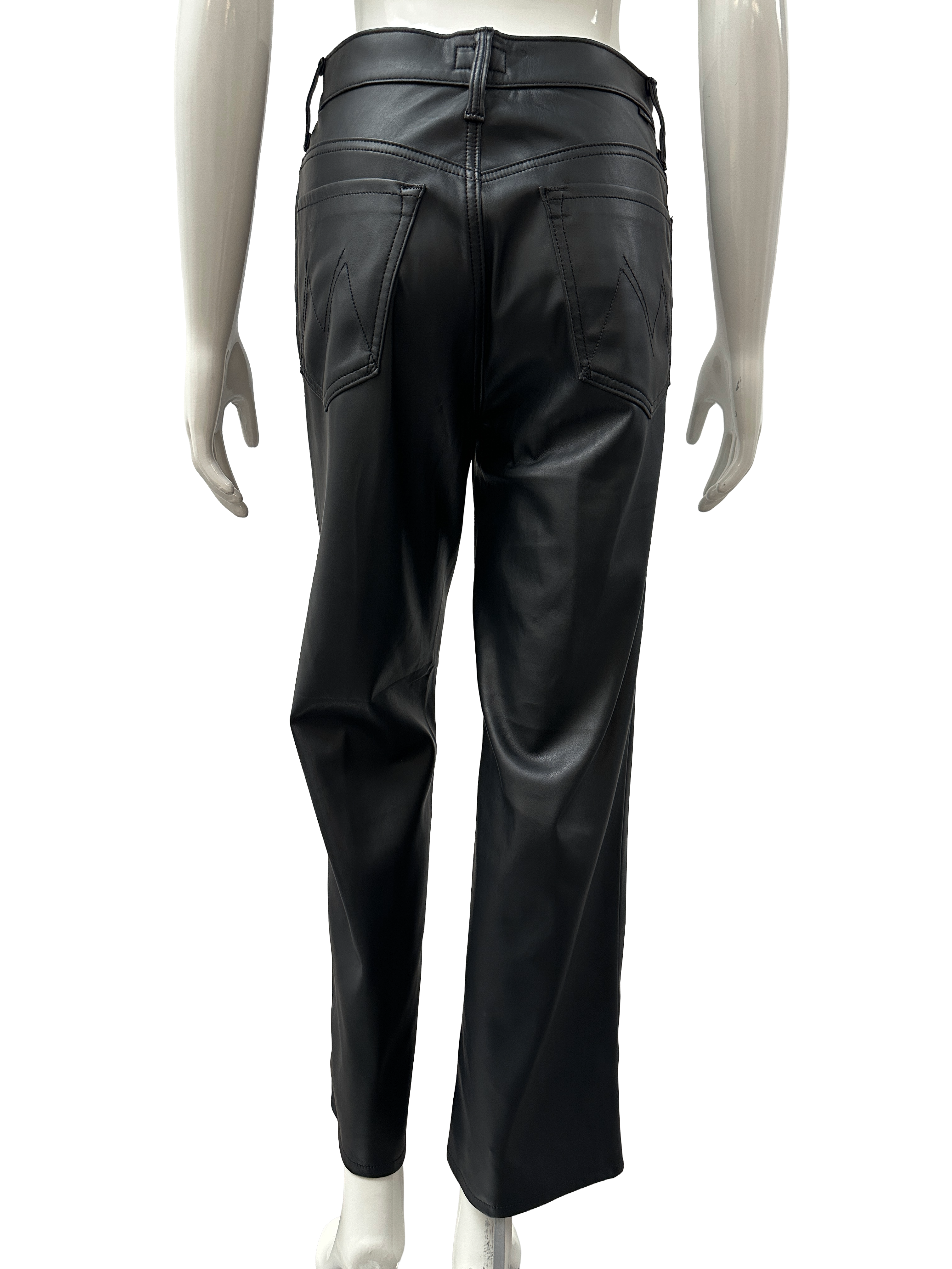 Mother the Rambler zip ankle black faux leather pants - size 27