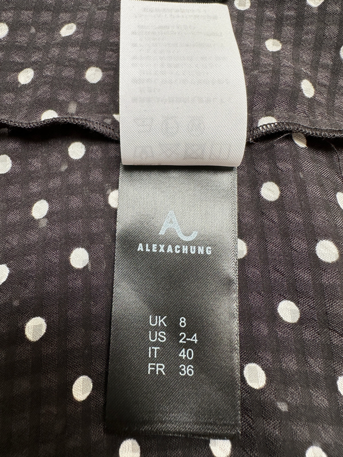 Alexa Chung black blouse with white polka dots - size 38