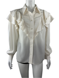 Louis Vuitton frilly white blouse - size 36