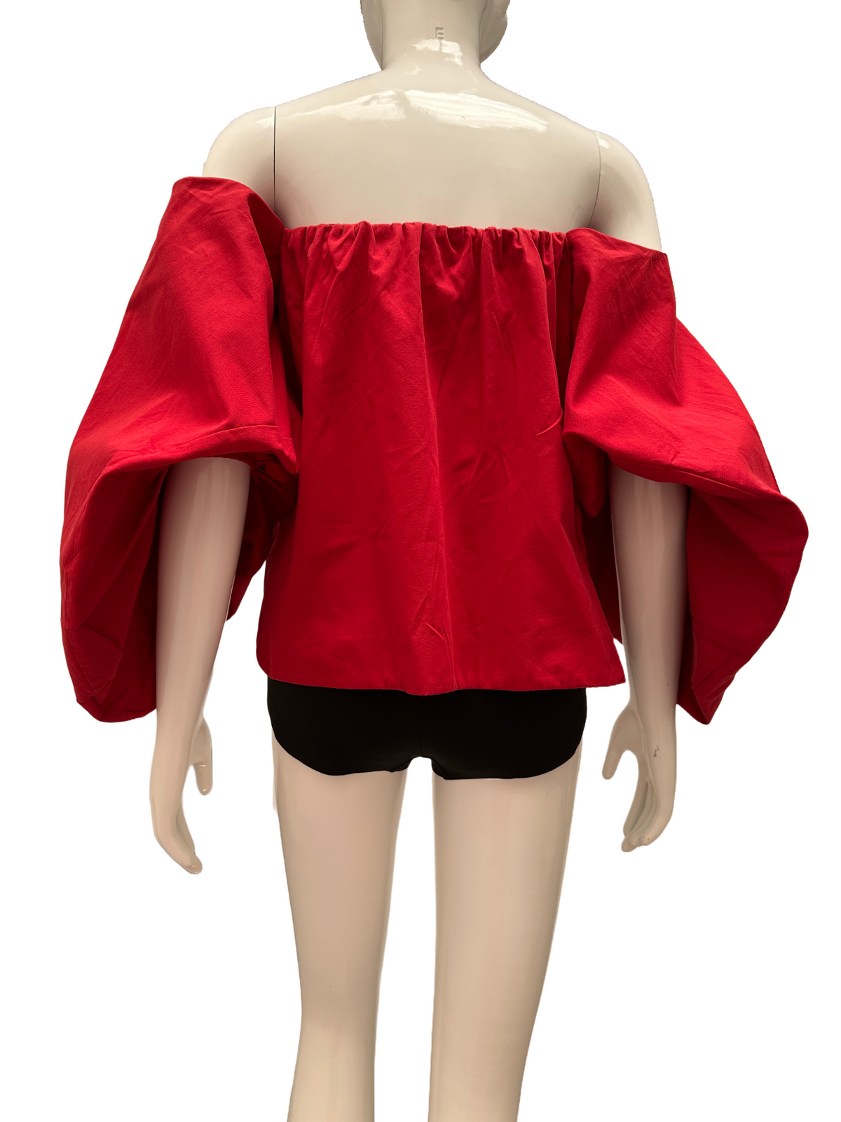 Rosie Assoulin red top with puffed sleeves - size 36