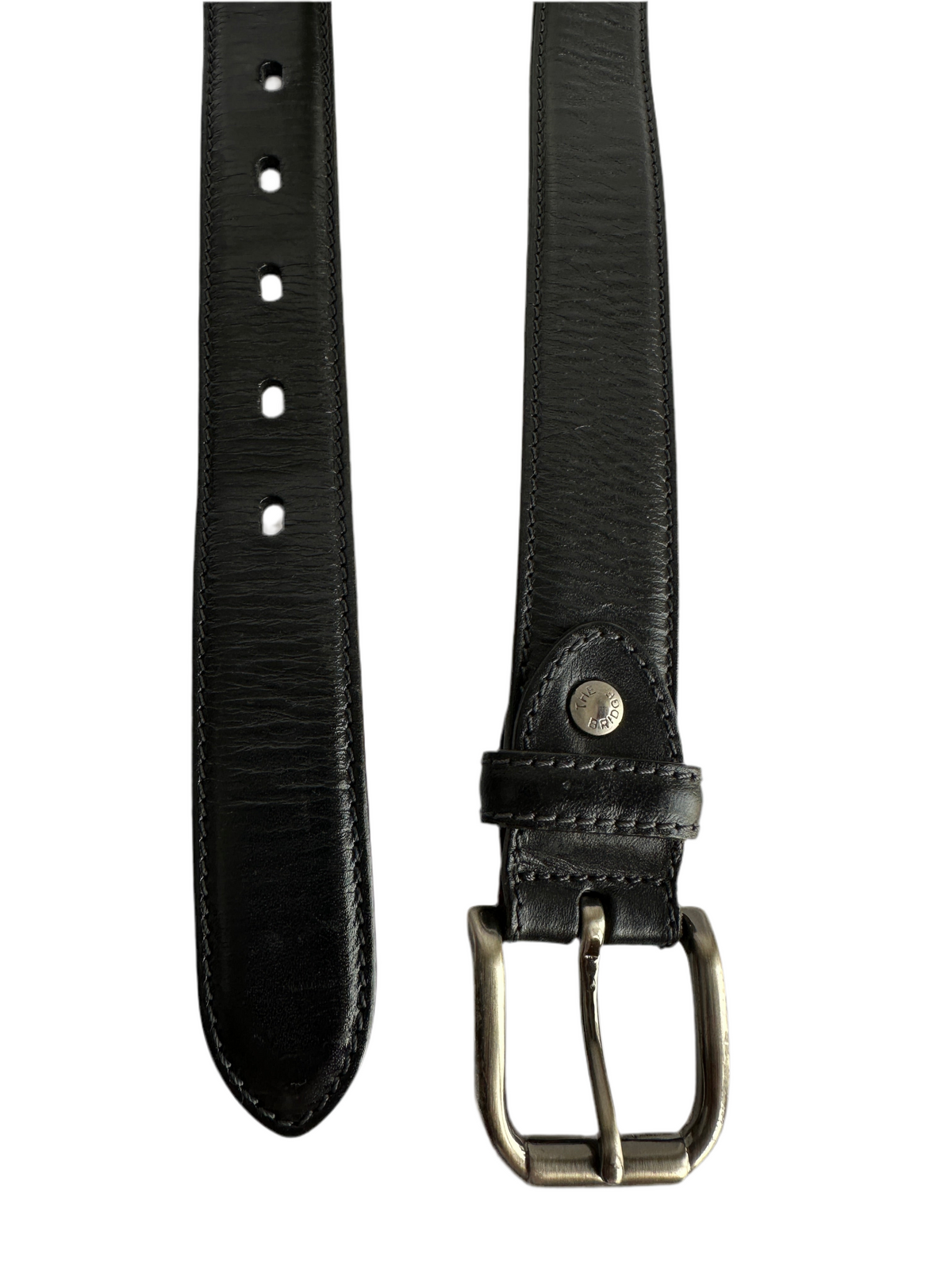 The Bridge black leather belt