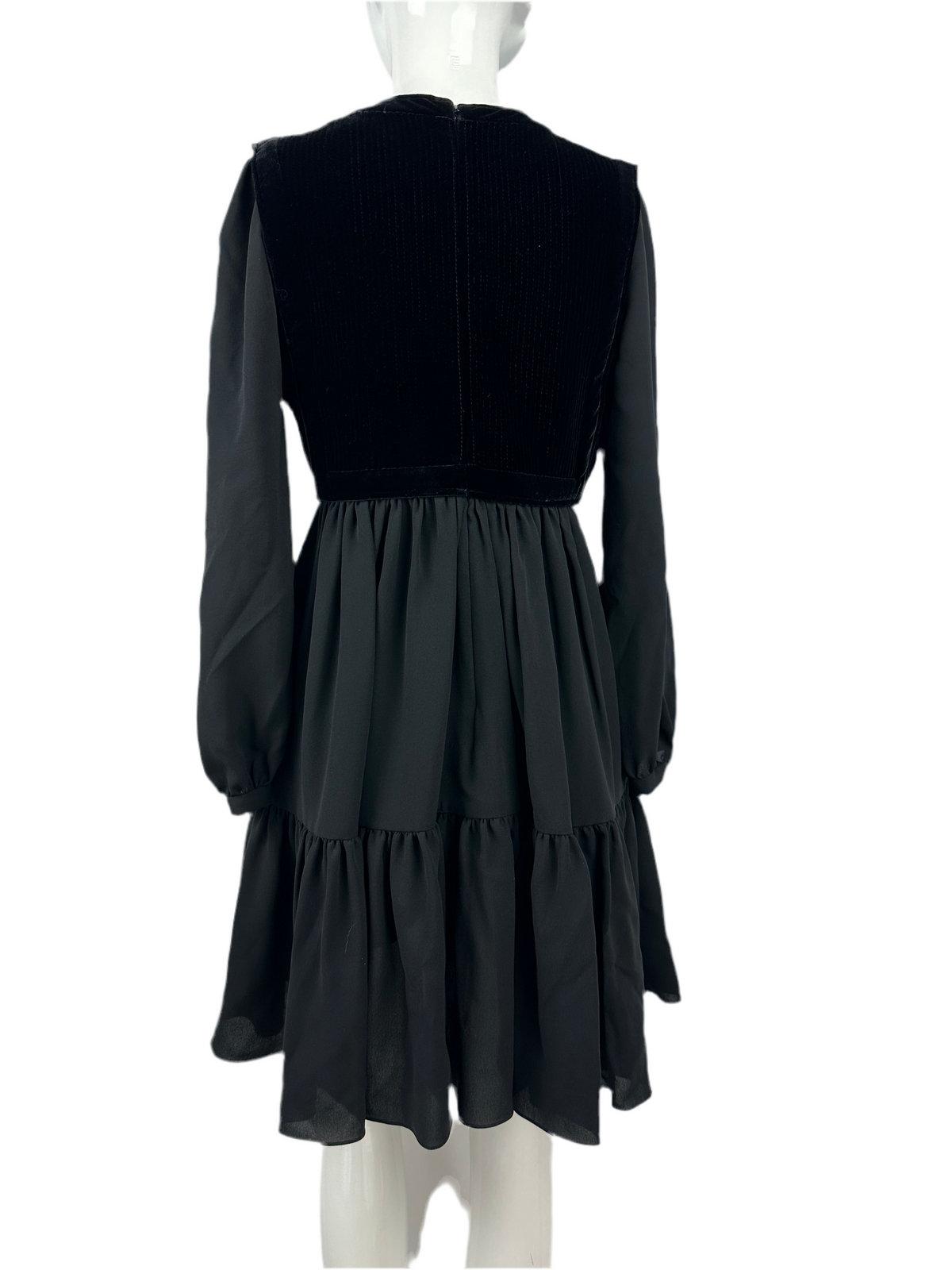 Dior black dress with velvet bib - size 34