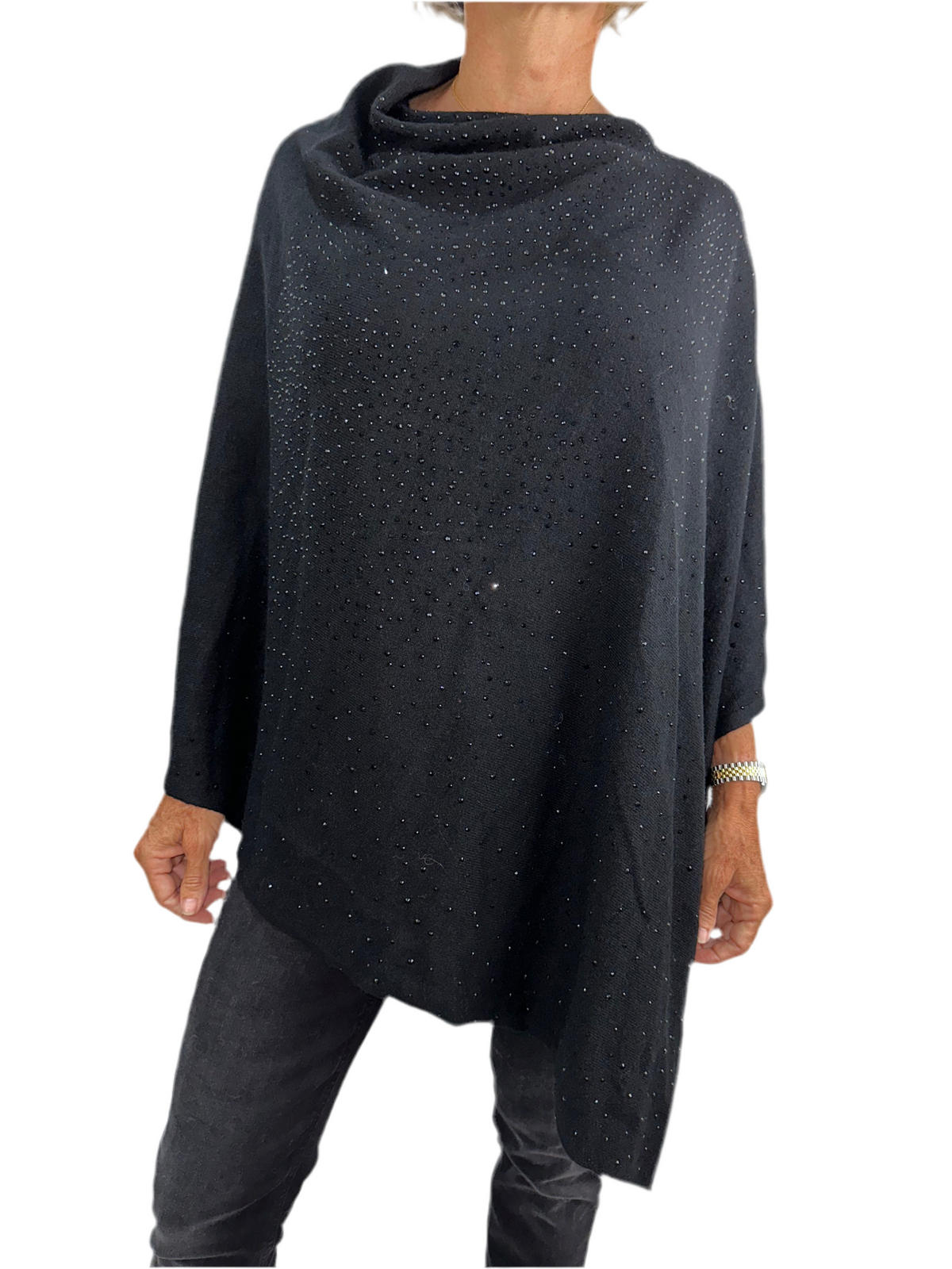 Max & Moi black cape with sequins - size TU