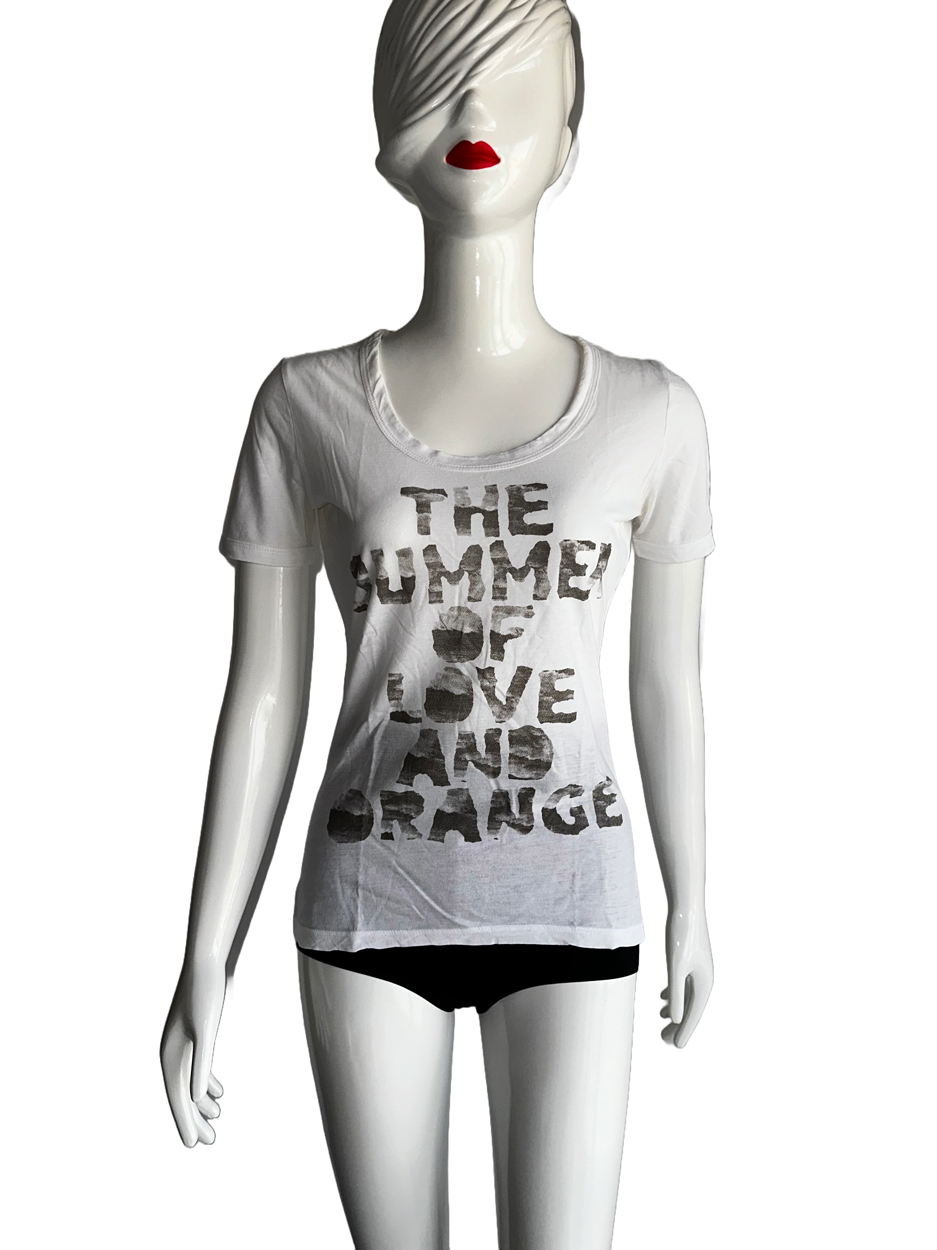 Boss orange white tee shirt with writing - size 36