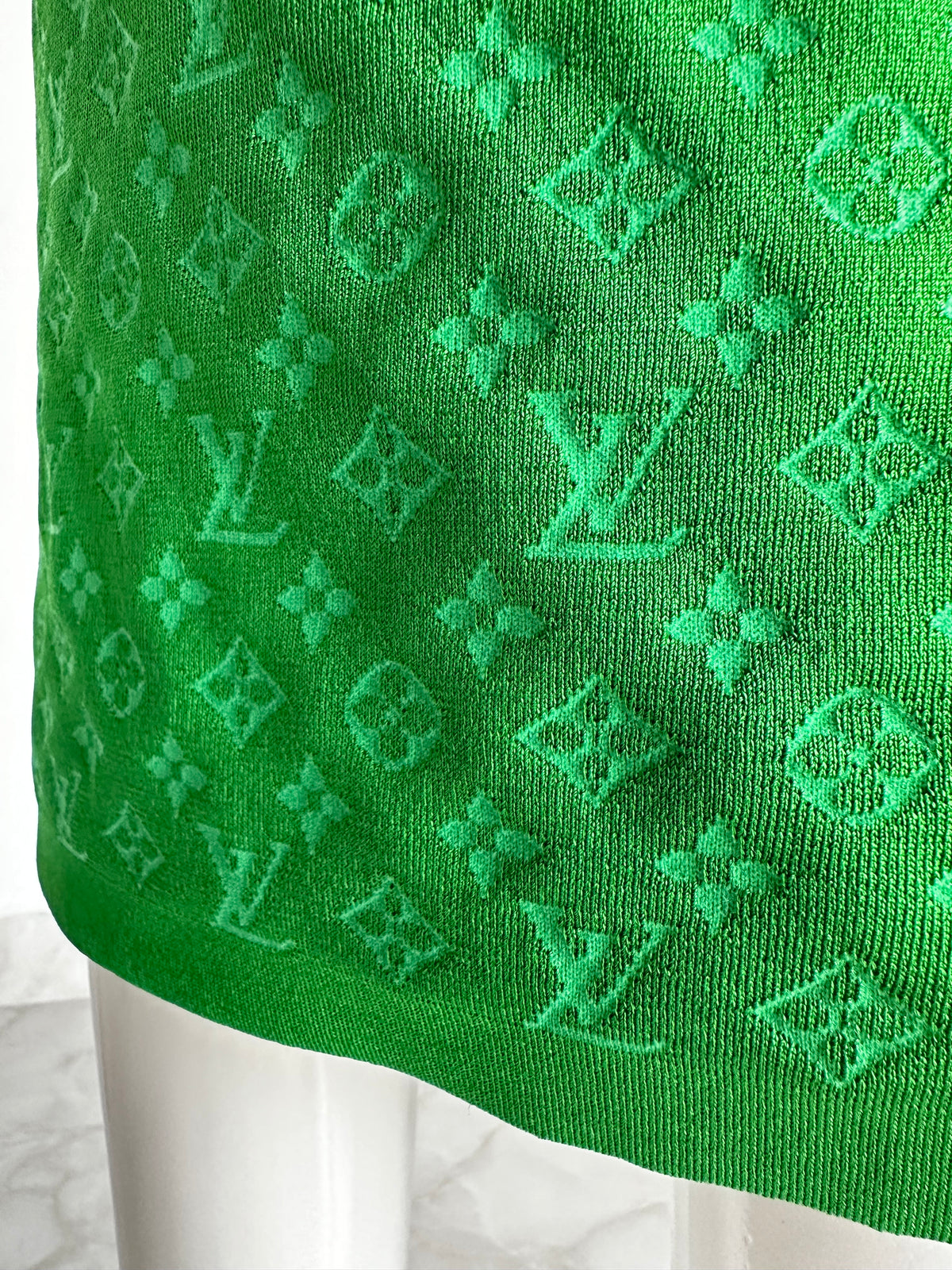 Louis Vuitton green monogrammed dress - size 34