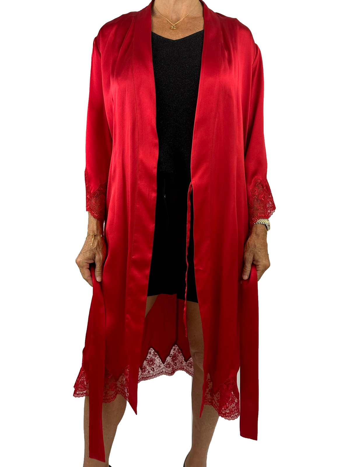 Aubade red silk Kimono - size M FR