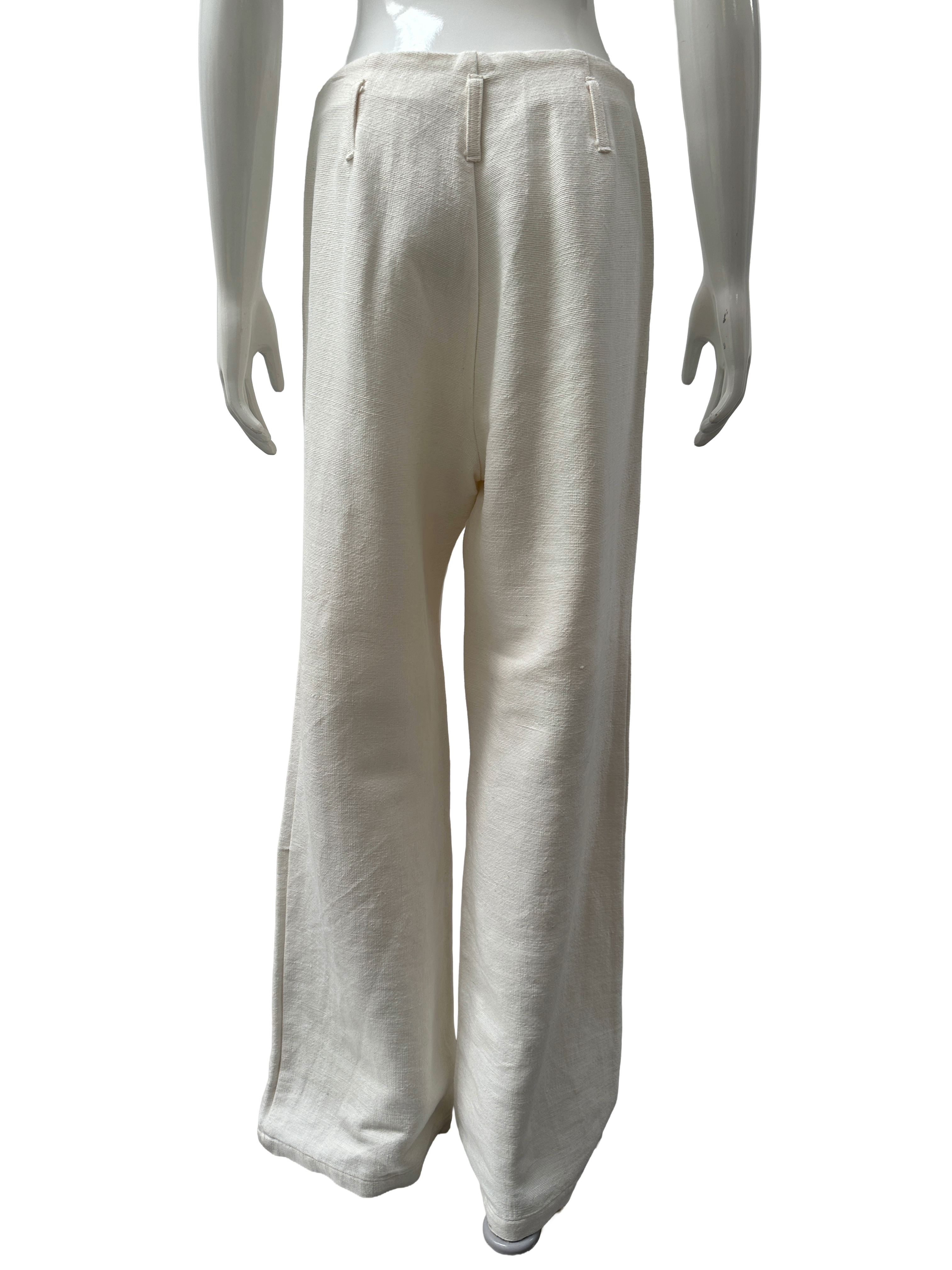 Savannah Morrow off-white wide-leg knit pants - size M