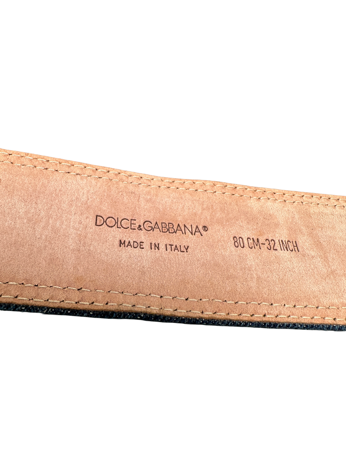 Dolce & Gabbana denim and leather belt - size 80cm