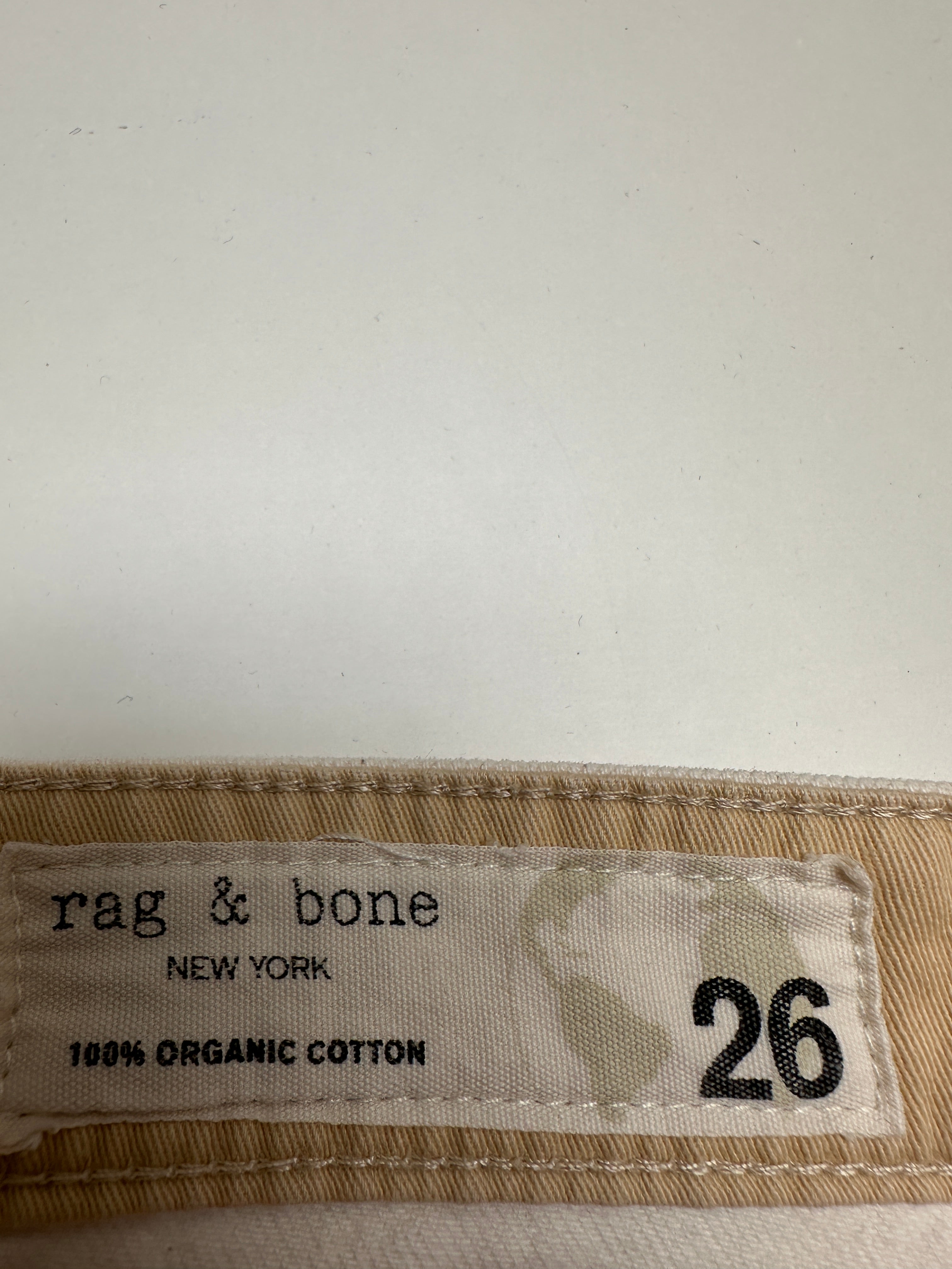 Rag & Bone white Alissa high-rise barrel leg - size 26