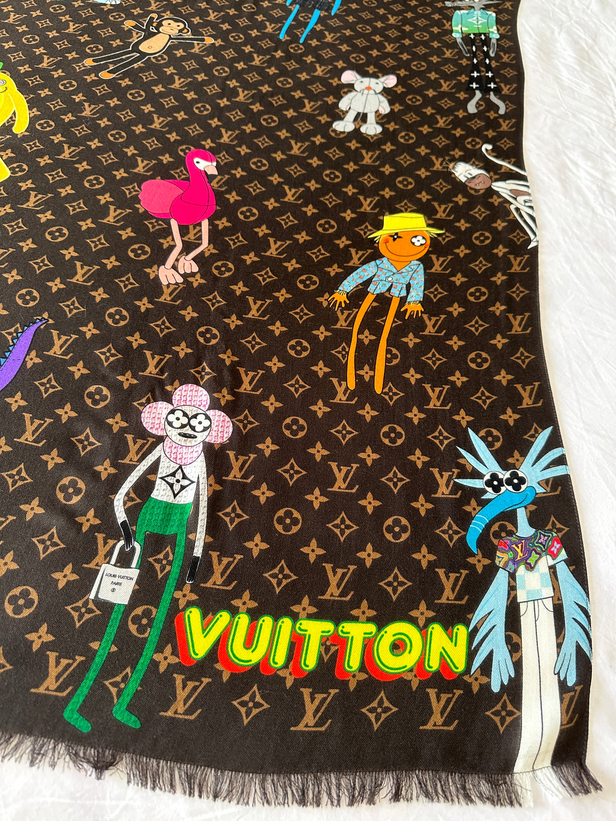 Louis Vuitton Brown monogram LV Friends stole